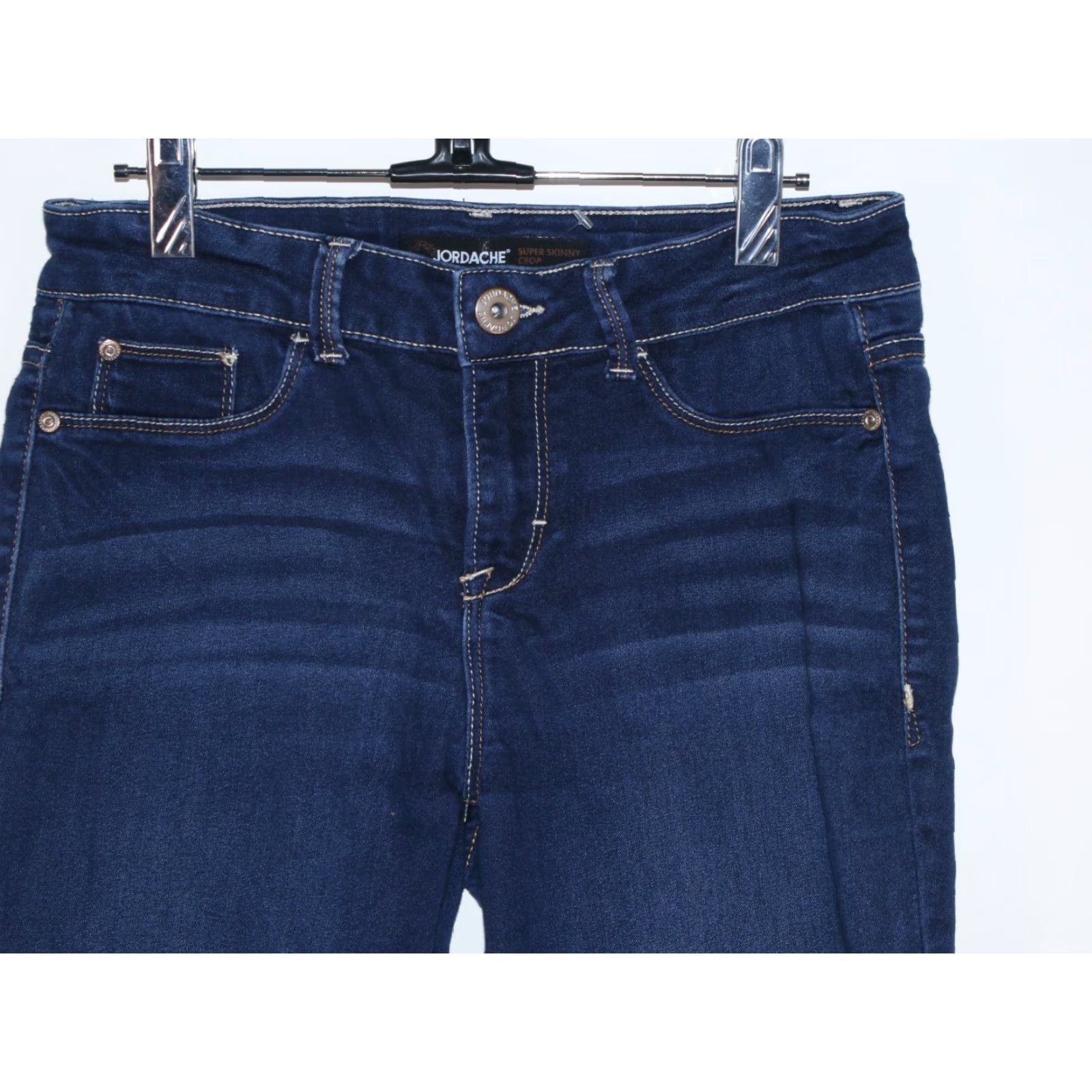 Jordache Jordache Jeans Women's Size 6 Blue Crop Super Skinny Denim 28X23 5-Pocket Logo Rise Mid Zip Size 28" / US 6 / IT 42 - 2 Thumbnail