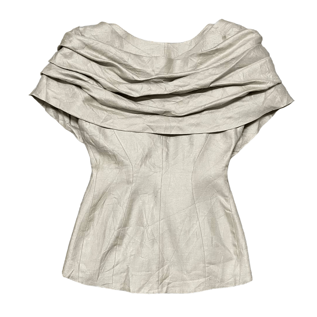 Thierry Mugler Vintage 90's Thierry Mugler Jacket Short Sleeve Linen 100% Size S / US 4 / IT 40 - 14 Thumbnail