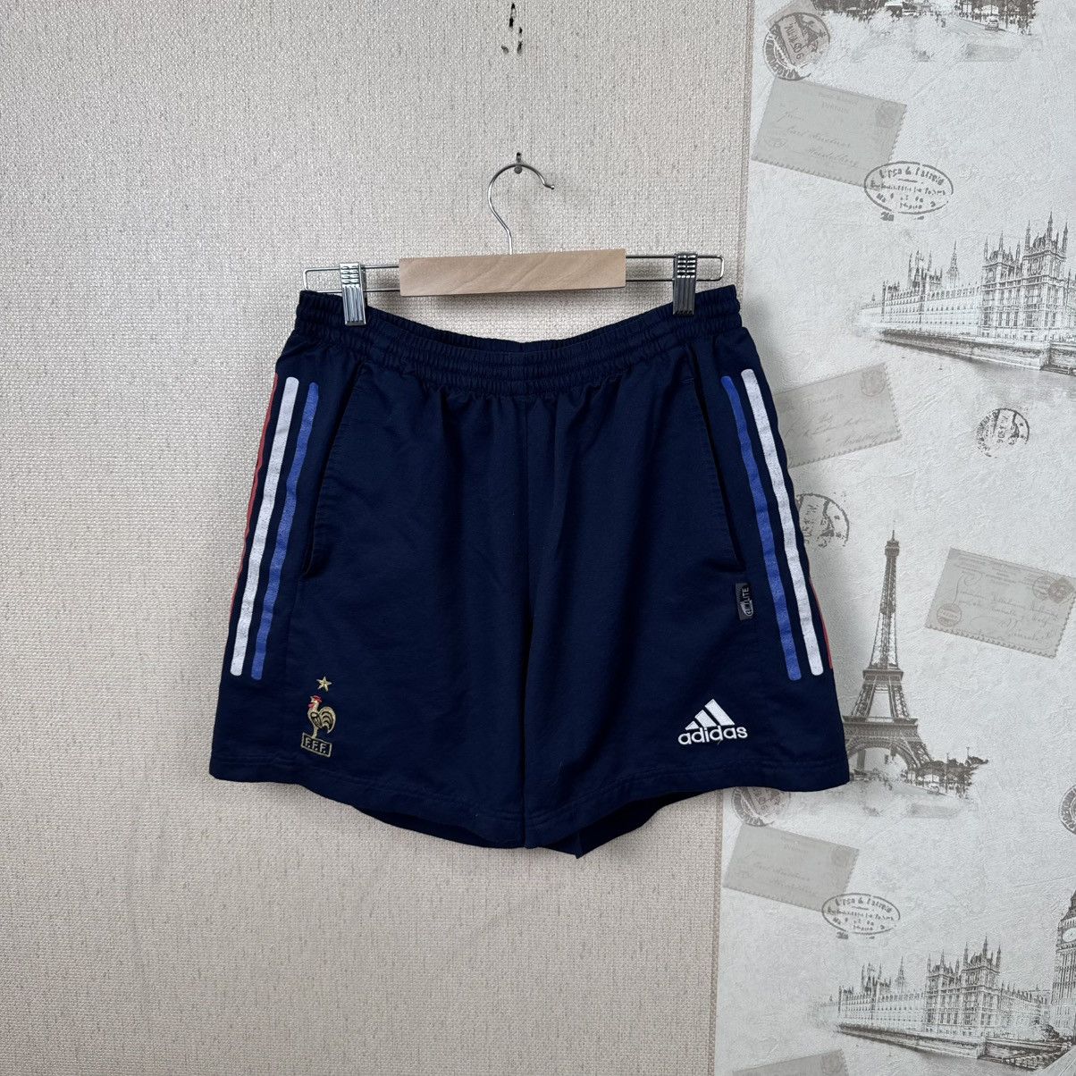 Vintage Adidas France 2002 Shorts Nylon Blue M Soccer