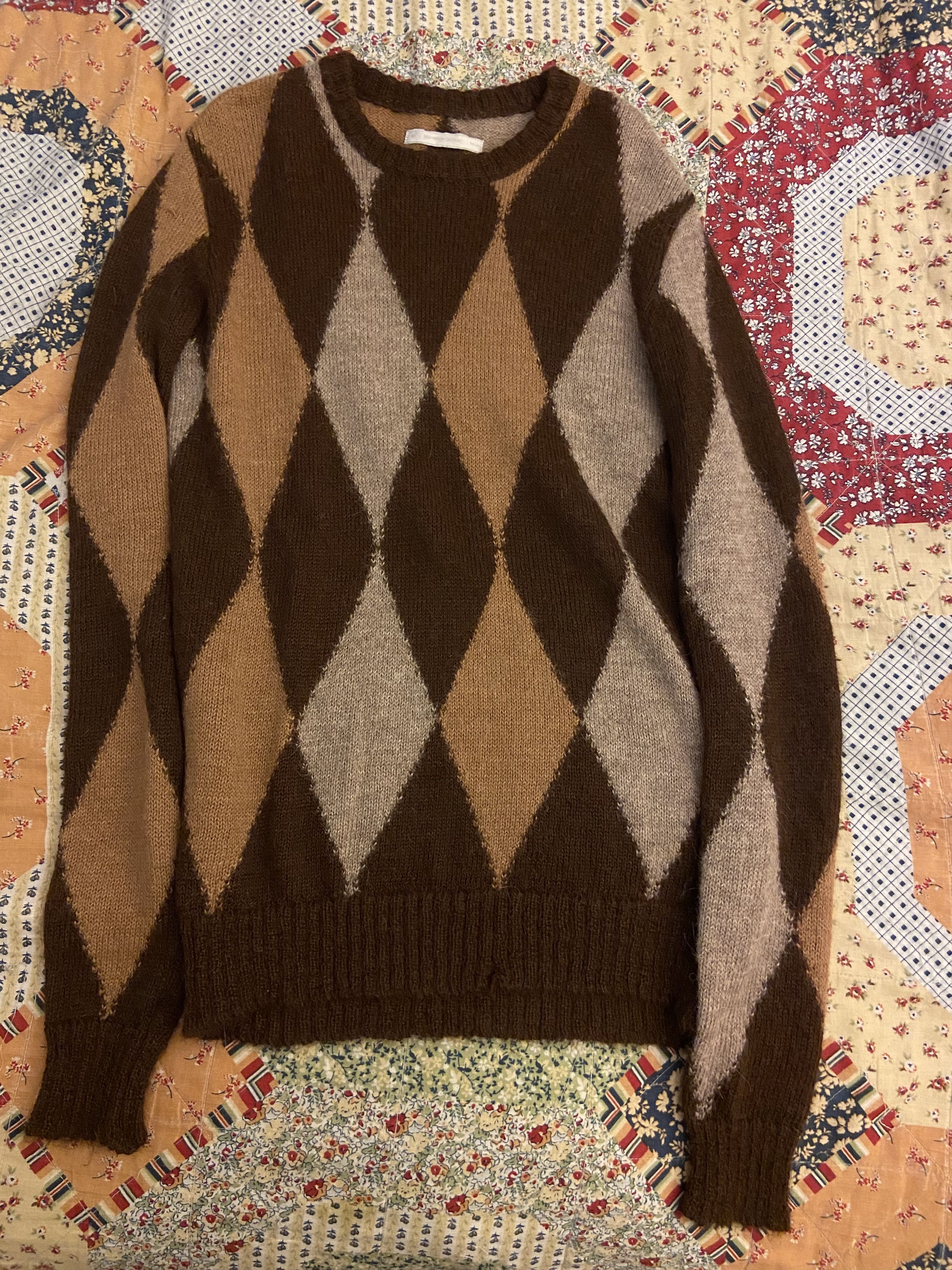 Number (N)ine AW01 "Standards" Alpaca Argyle sweater Size US M / EU 48-50 / 2 - 1 Thumbnail