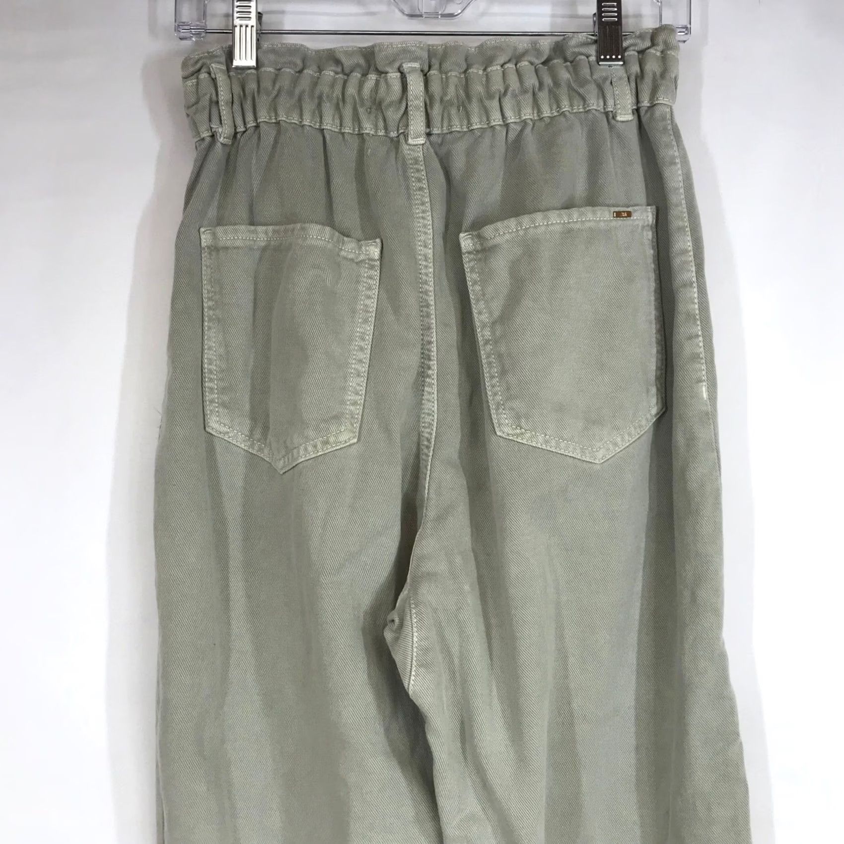 Zara Zara Pants Olive Green Lightweight Paperbag Waist Casual Comfort Size 4 Women Size 27" / US 4 / IT 40 - 5 Thumbnail