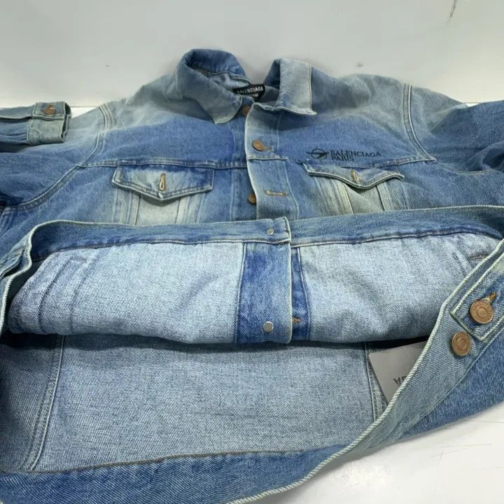 Balenciaga Balenciaga Classic Logo Embroidered Denim Jacket 0079-2507 Size US XS / EU 42 / 0 - 8 Thumbnail