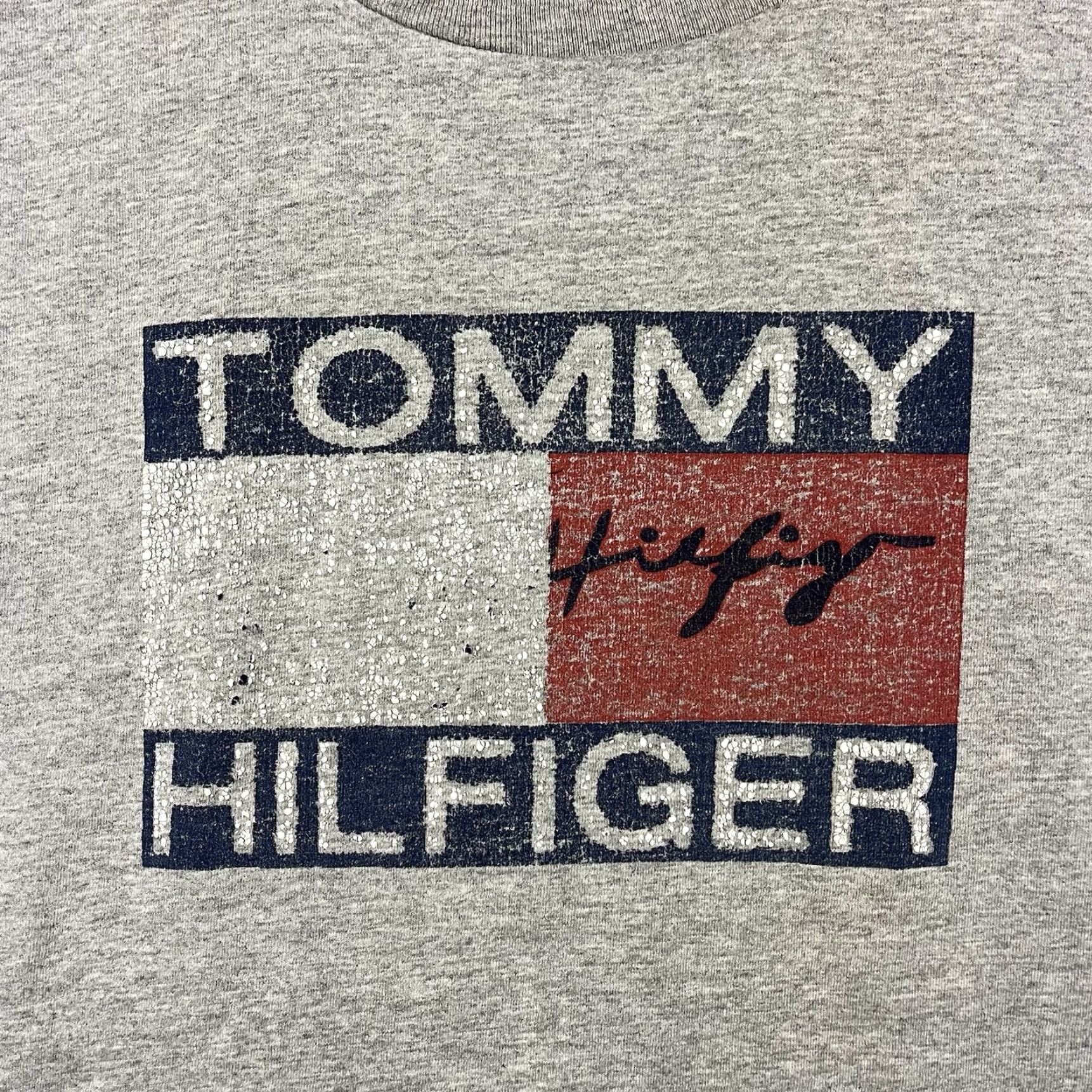 Tommy Hilfiger VINTAGE TOMMY HILFIGER T-SHIRT Logo Spell Out Big Flag Short Sleeve XL Mens 90s Size US XL / EU 56 / 4 - 2 Thumbnail