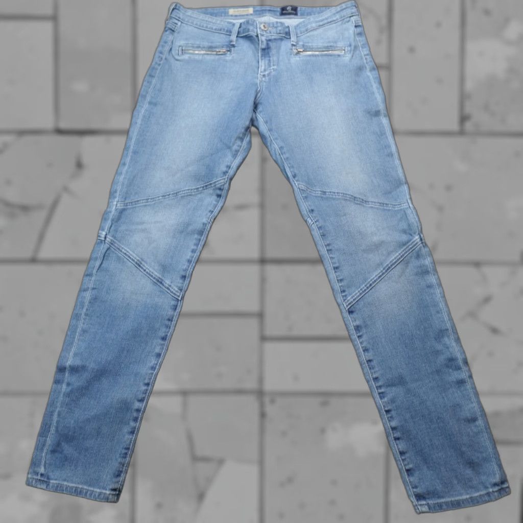 Vintage VINTAGE AG Womens Jeans 31R Moto Zipper Ankles Made in USA Jeans Blue 31 Women's Jeans Mens? Size 24" / US 00 / IT 34 - 1 Thumbnail