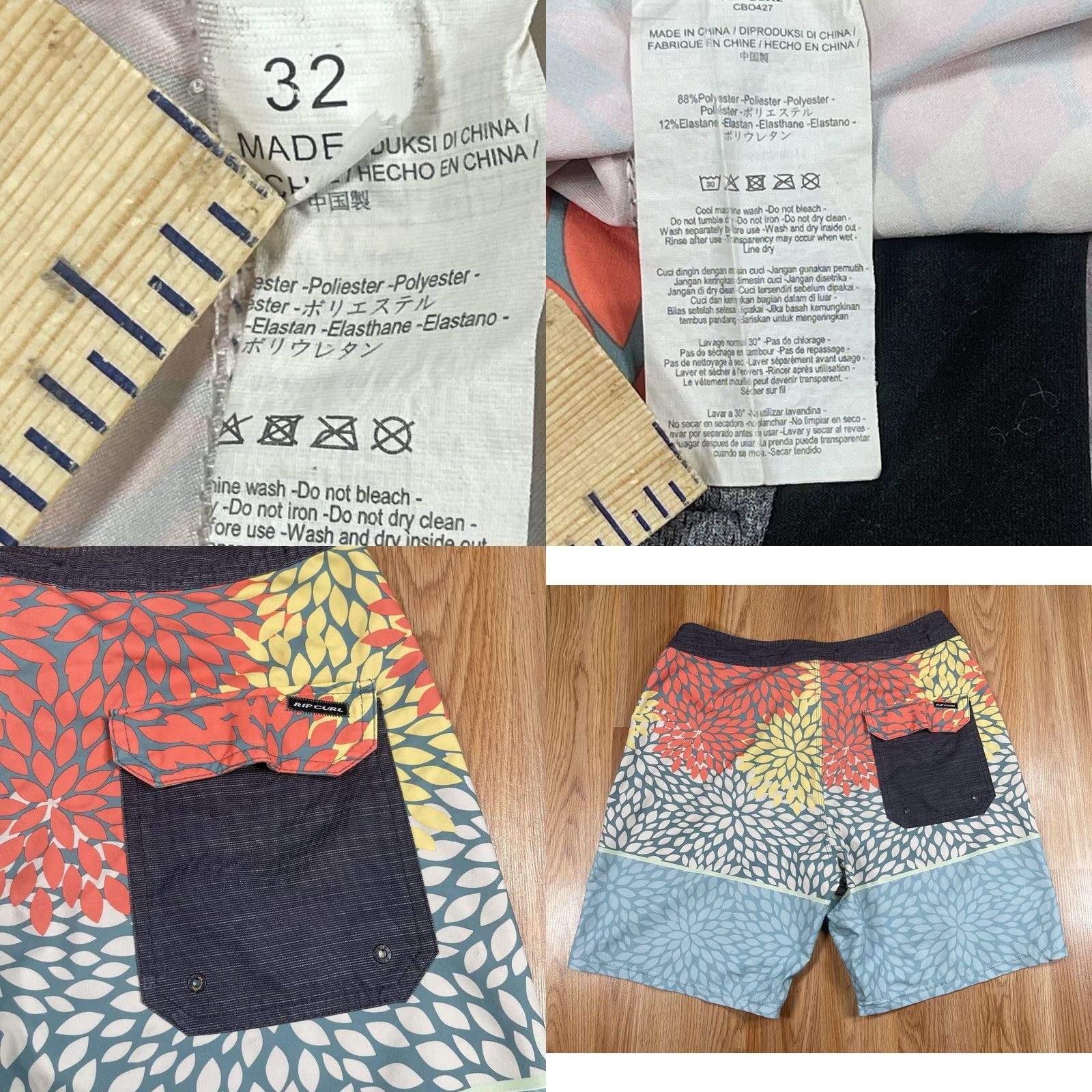 Vintage Mirage Shorts Mens 32 Stretch Drawstring Swim Trunks Beach Polyester Blend Trunks Pockets Quick Dry Adults Mens Beach Polyester Blend Mirage Shorts 32 Size US 32 / EU 48 - 9 Thumbnail