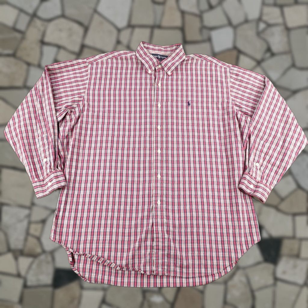 Ralph Lauren VINTAGE Ralph Lauren Shirt XL Red Plaid Button Up Pony Logo 90s Classic Retro Mens Size US XL / EU 56 / 4 - 1 Thumbnail