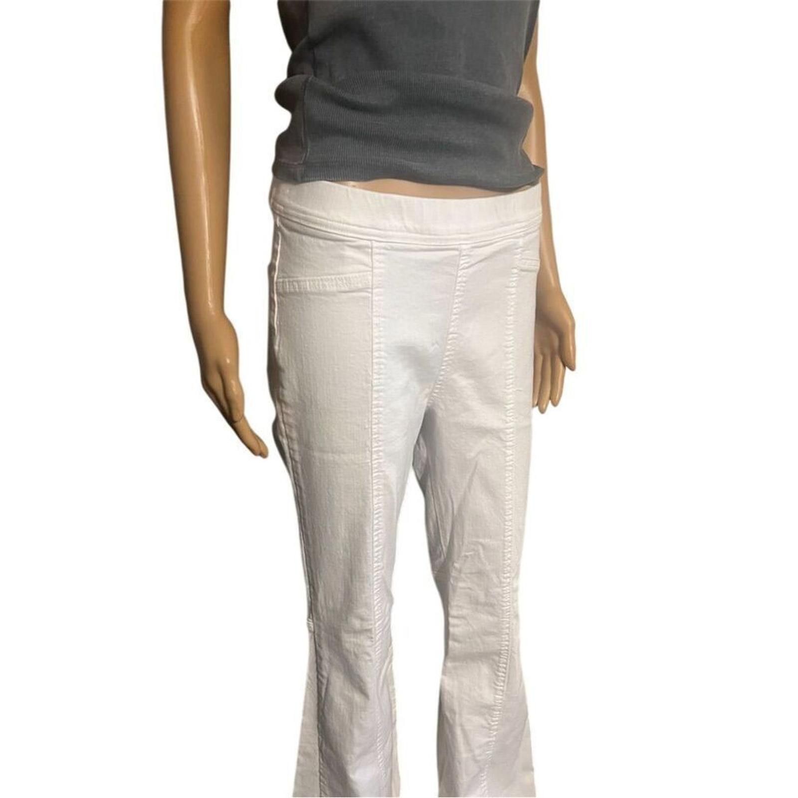 Celio Cello wide bell bottom flare Leg Stretch Pants White Size L Size 36" / US 14 / IT 50 - 4 Thumbnail