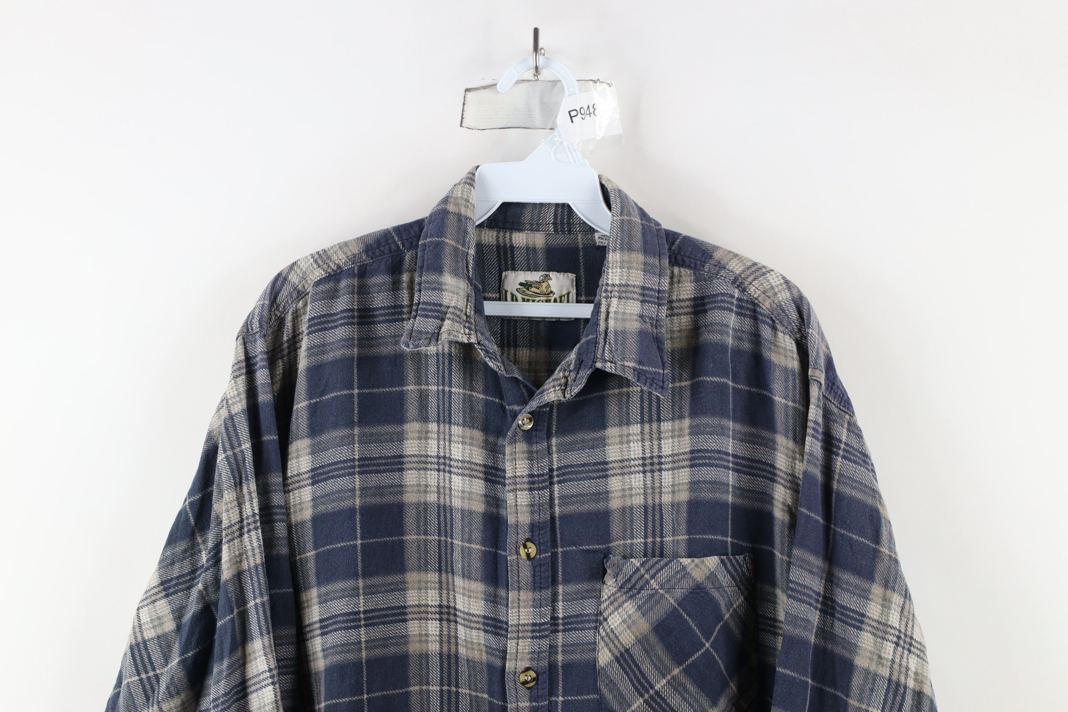 Vintage Vintage 90s Streetwear Collared Flannel Button Shirt Plaid Size US XL / EU 56 / 4 - 2 Thumbnail