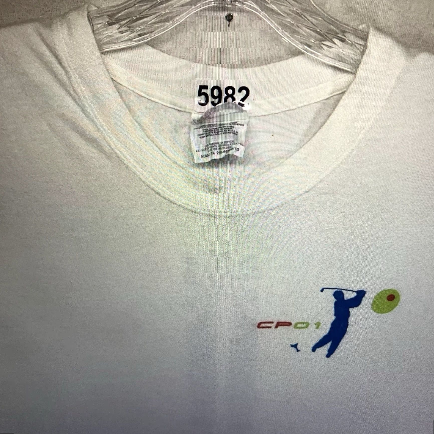 Hanes VINTAGE 2001 Hanes South Beech Golf T-Shirt Mens XL White Graphic Print Martini Olive Y2K Size US XL / EU 56 / 4 - 7 Thumbnail