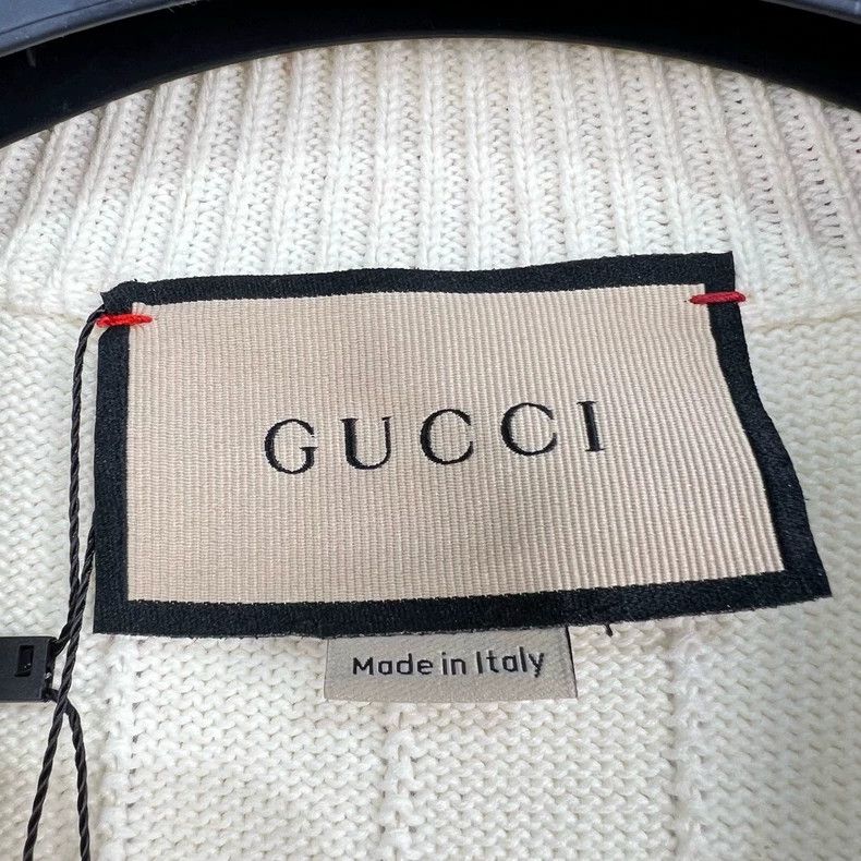 Gucci Gucci Milky white double G embroidered gold buckle knitted Size L / US 10 / IT 46 - 7 Thumbnail