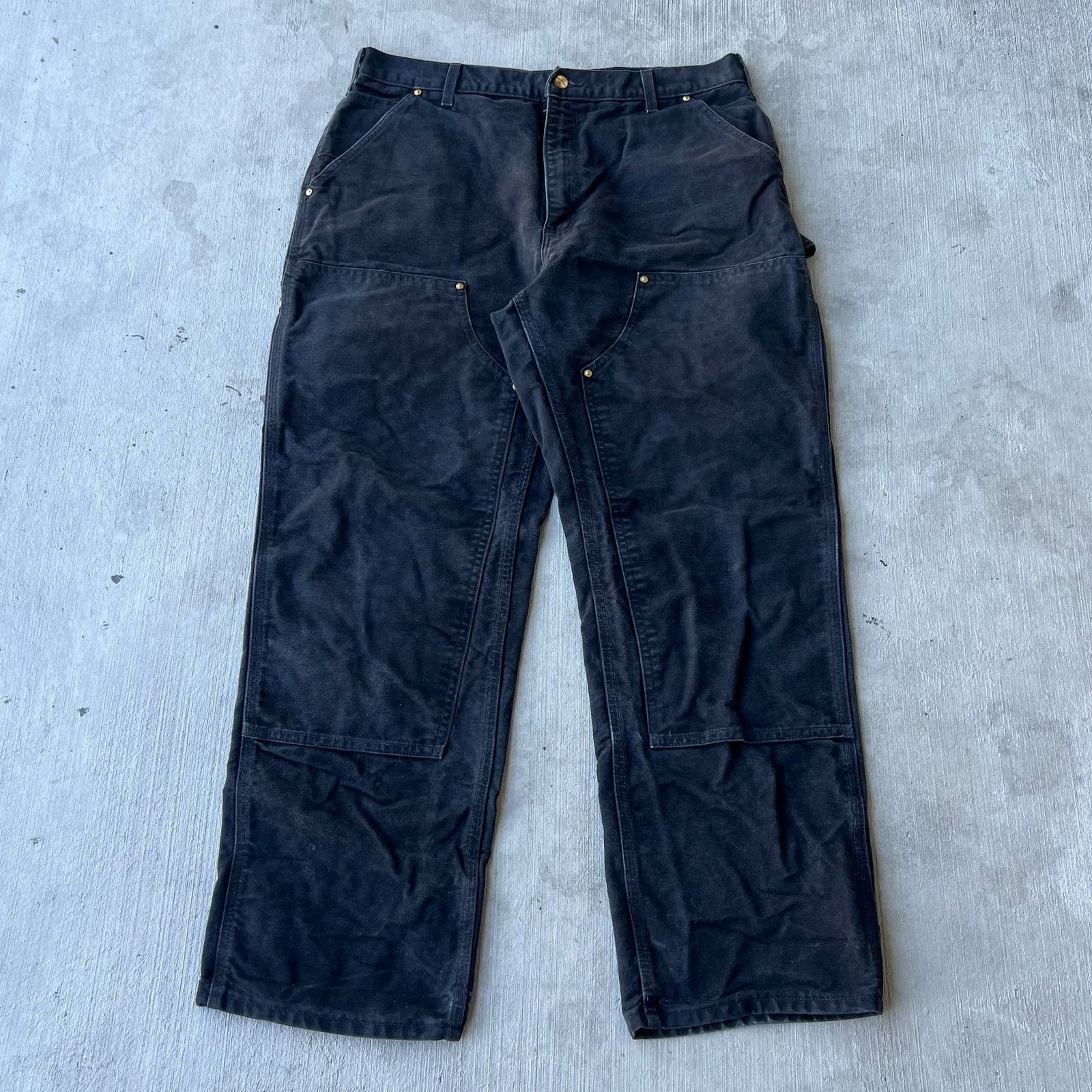 Carhartt × Vintage Carhartt black double knee work wear carpenter pants Size US 35 - 1 Thumbnail