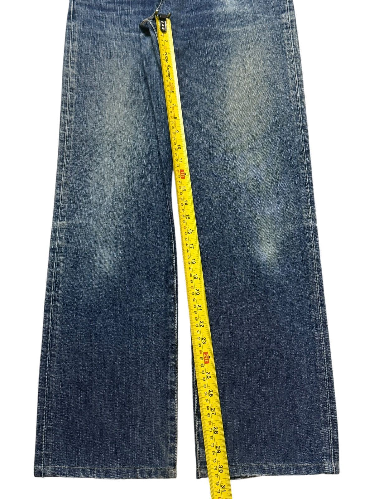Uniqlo Vintage Y2K Uniqlo Blue Faded Wash Whisker Straight Loose Size US 30 / EU 46 - 10 Thumbnail