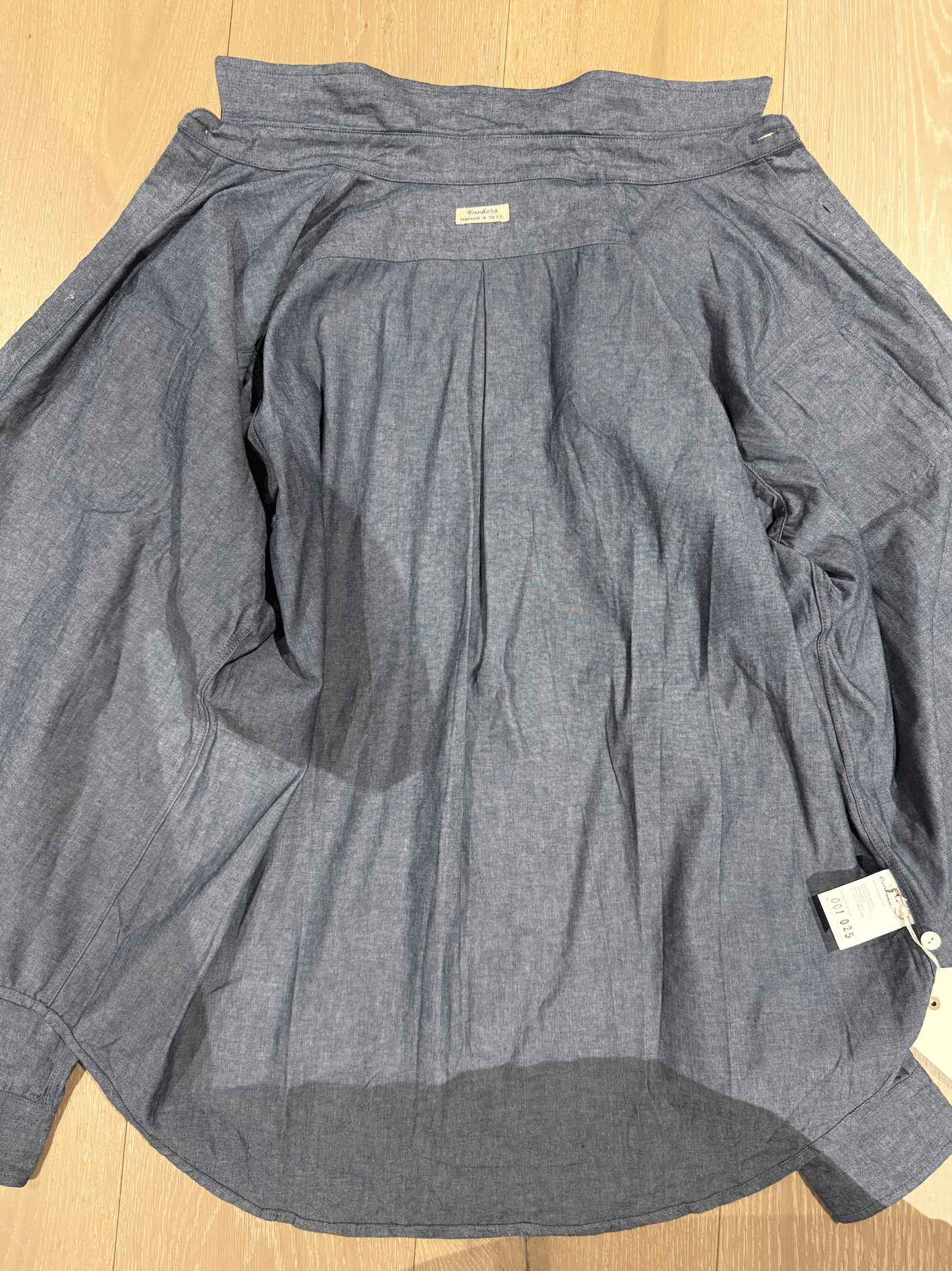 Other 💚 1/25 Conkers Miller Shirt Cotton Chambray Oldham Blue NEW Size US M / EU 48-50 / 2 - 12 Thumbnail