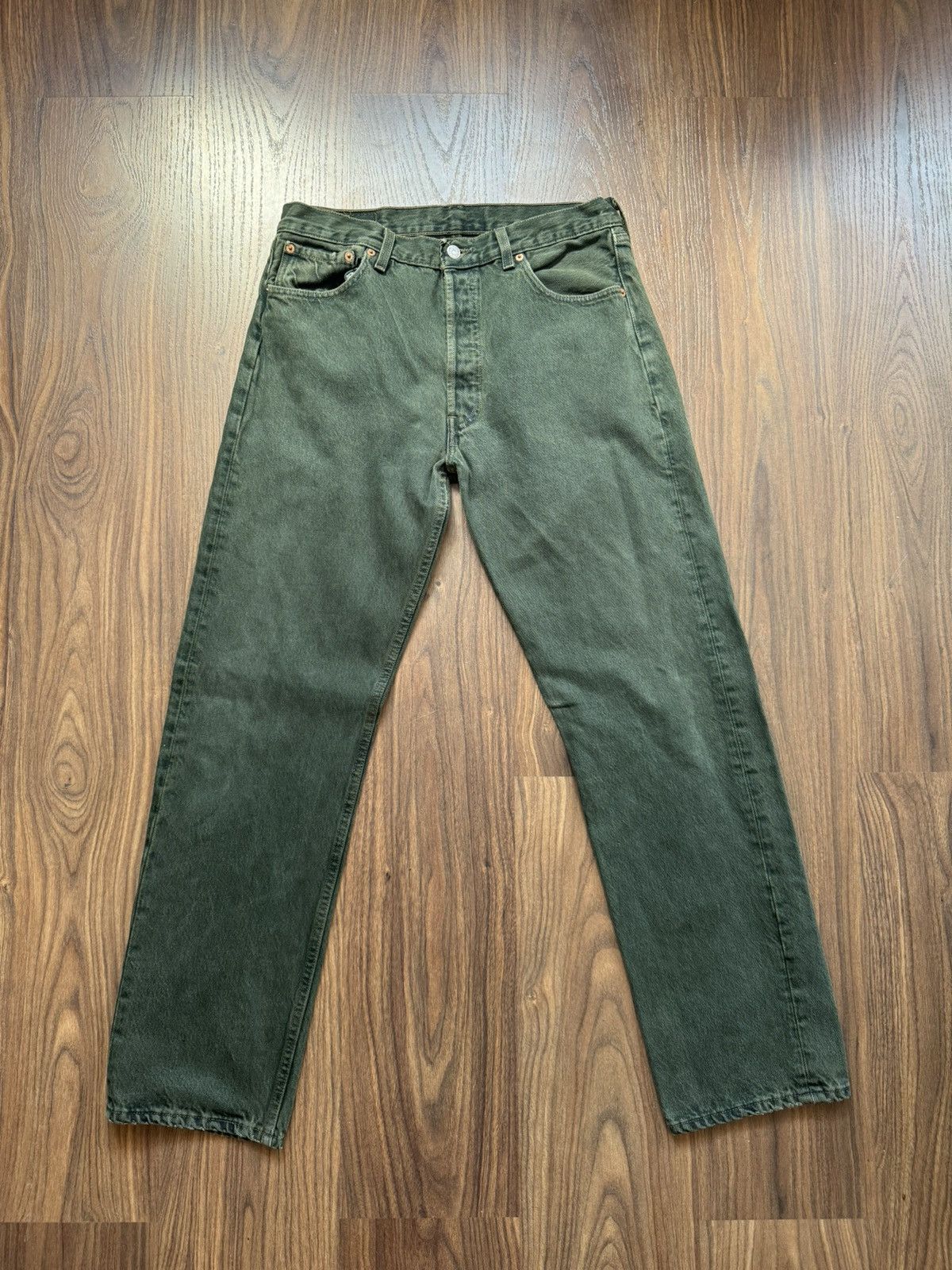 Levi's Vintage Clothing Vintage 90s Levi's 501 Green Denim Jeans Size US 34 / EU 50 - 3 Thumbnail