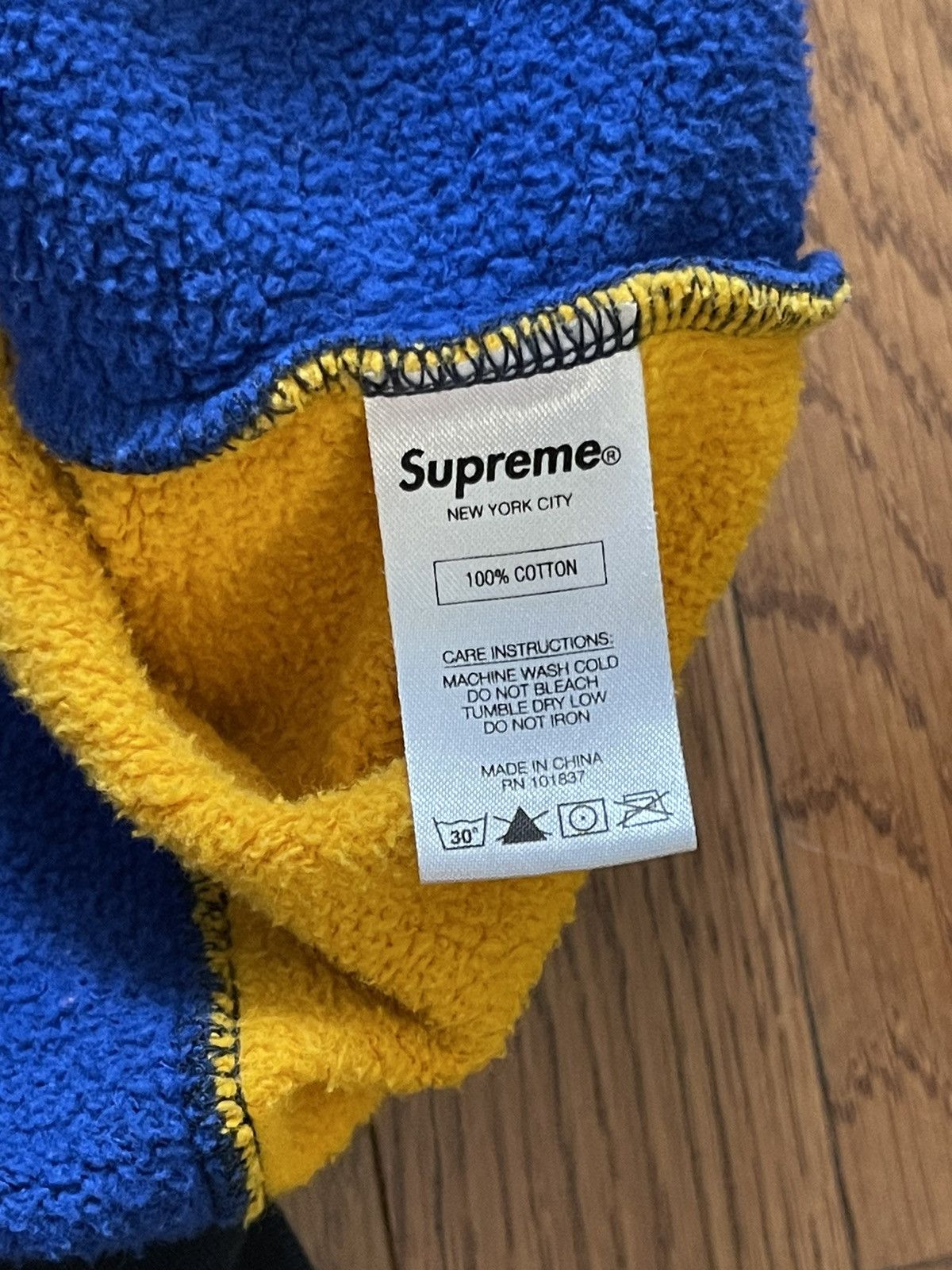 Supreme Supreme Navy Patchwork Hoodie Sz. L Size US L / EU 52-54 / 3 - 7 Thumbnail
