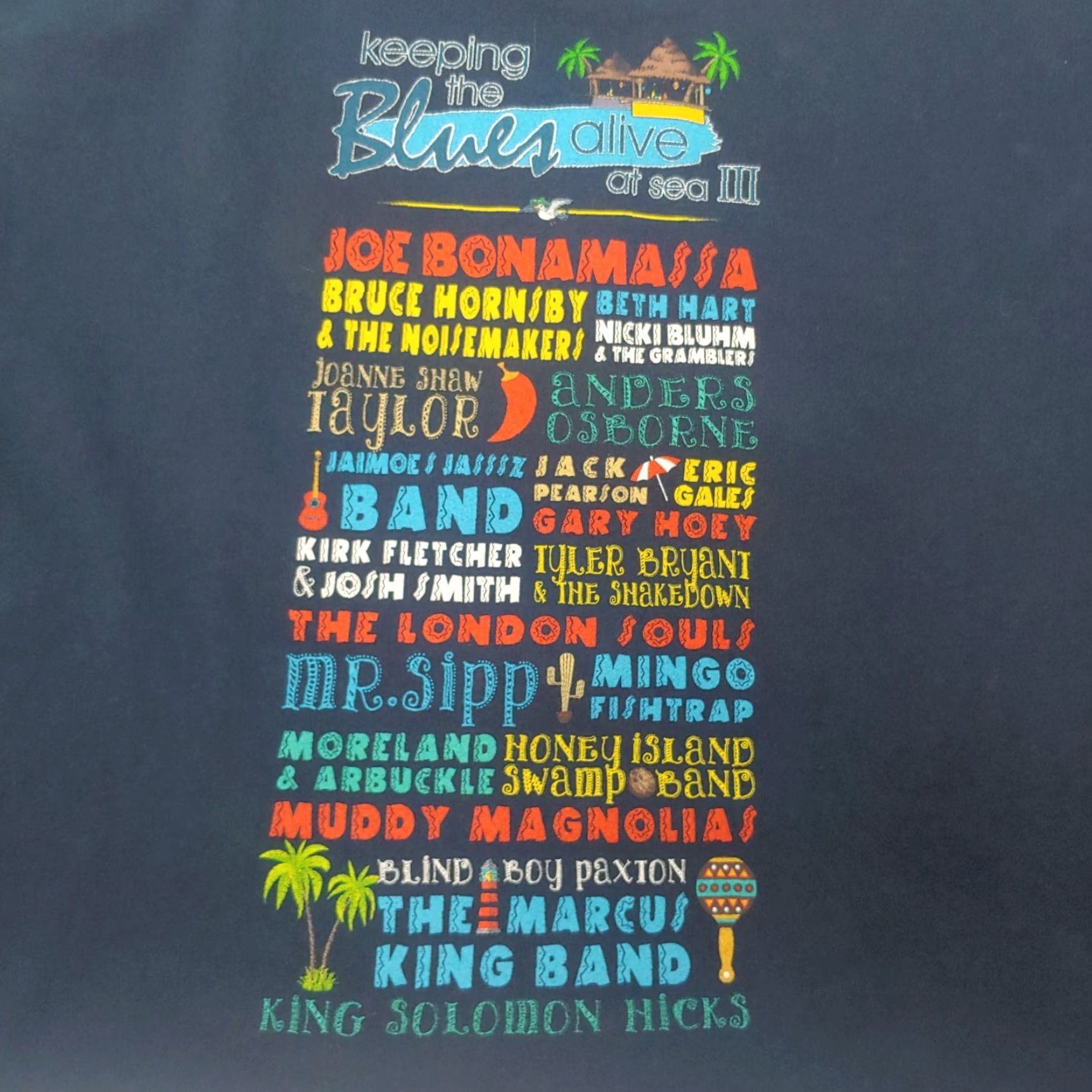 Next Level Next Level Joe Bonamassa Shirt T-Shirt Men L Blue Graphic Print Keepig The Blues Alive At Sea III Musician Double-Sided Size US L / EU 52-54 / 3 - 4 Thumbnail