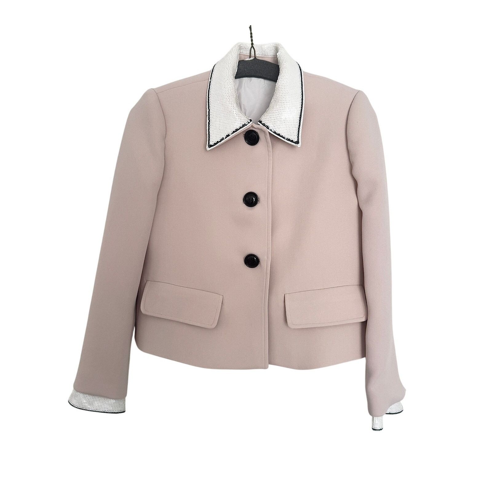 Miu Miu MIU MIU Embroidered Single-breasted Cady Jacket Size XS / US 0-2 / IT 36-38 - 1 Thumbnail