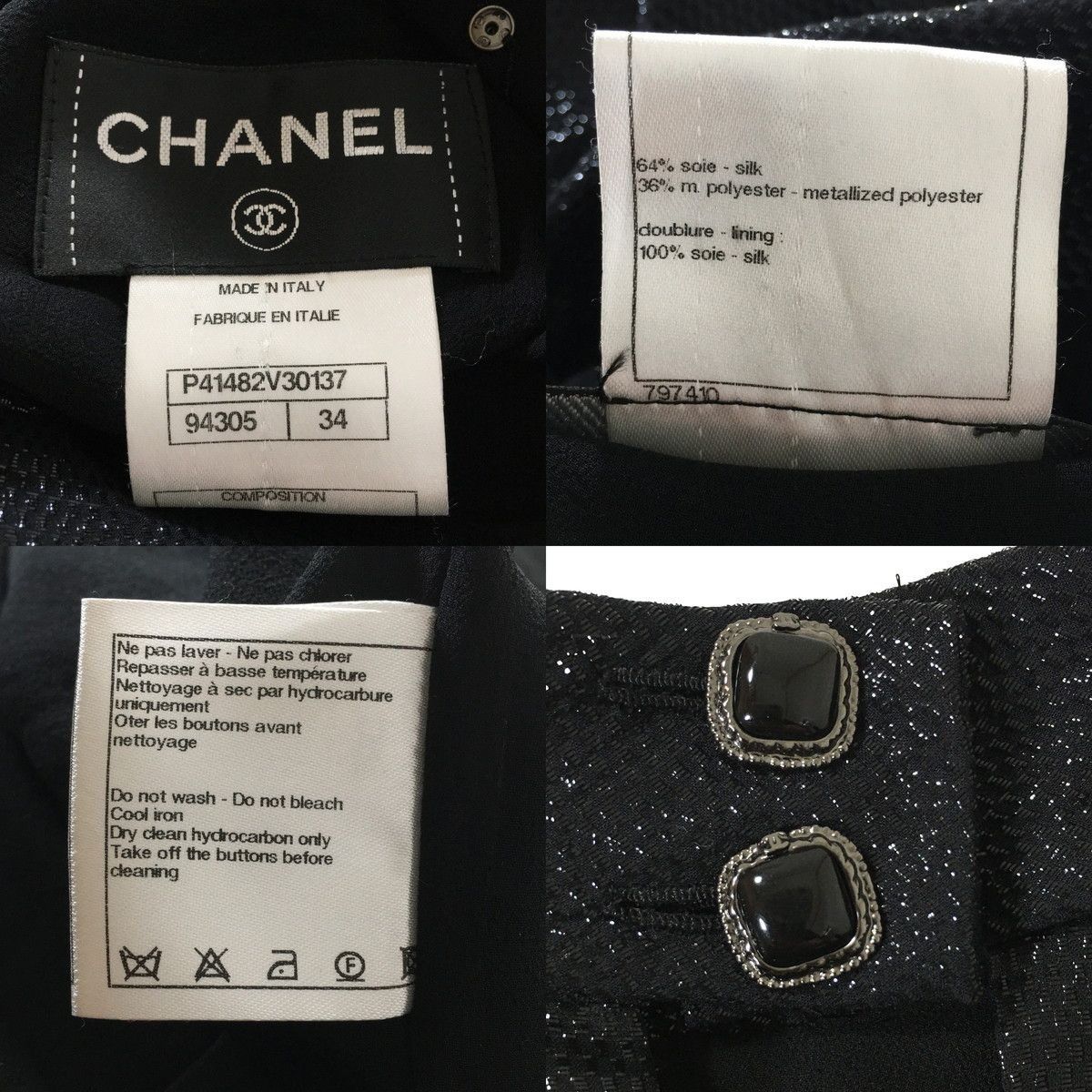Chanel CHANEL 11A Black Silk Blend Shimmer Dress women 34 Size XXS / US 00 / IT 34 - 6 Thumbnail