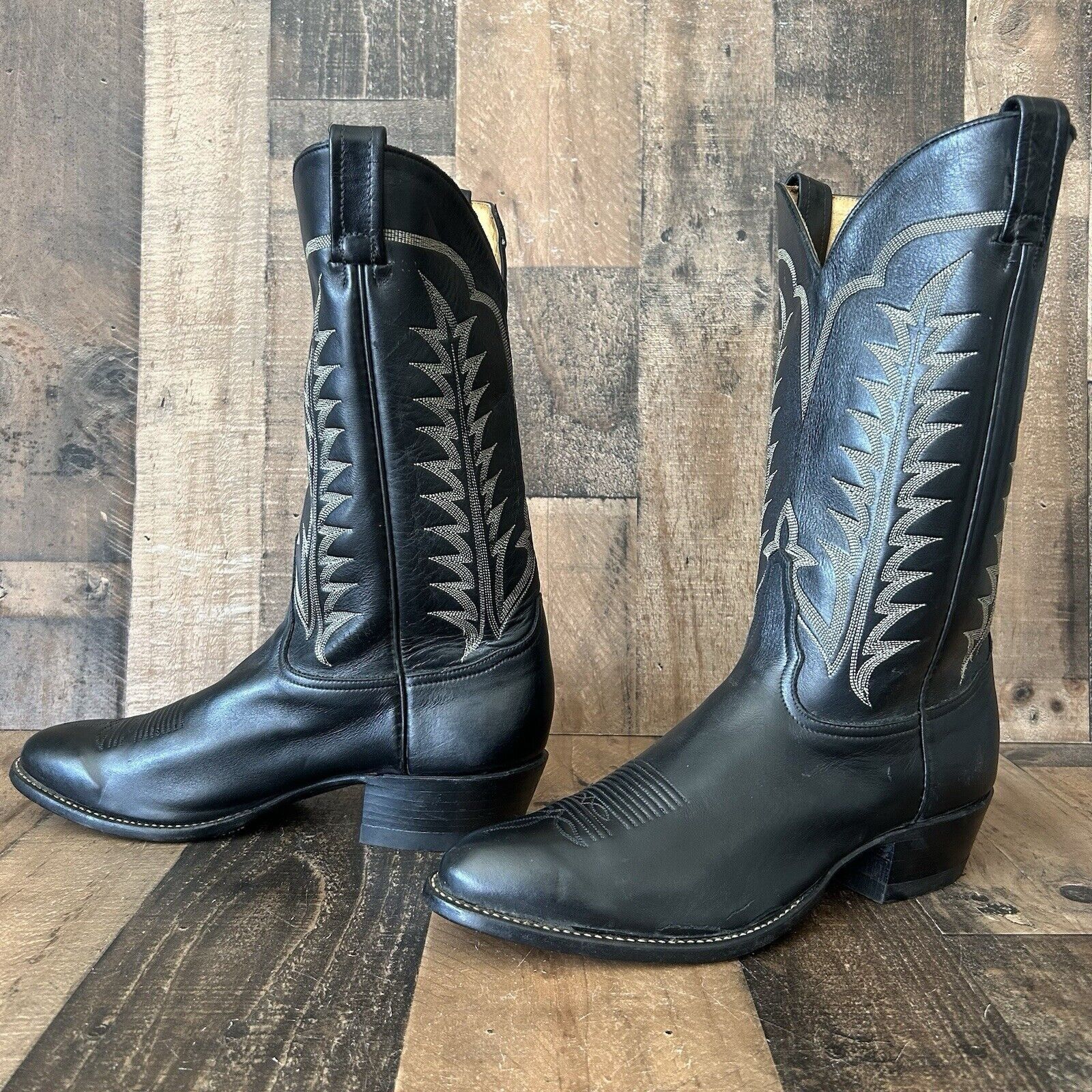 Tony Lama Tony Lama Vintage Classic Black Cowboy Boots Mens 11.5 D Size US 11.5 / EU 44-45 - 1 Thumbnail