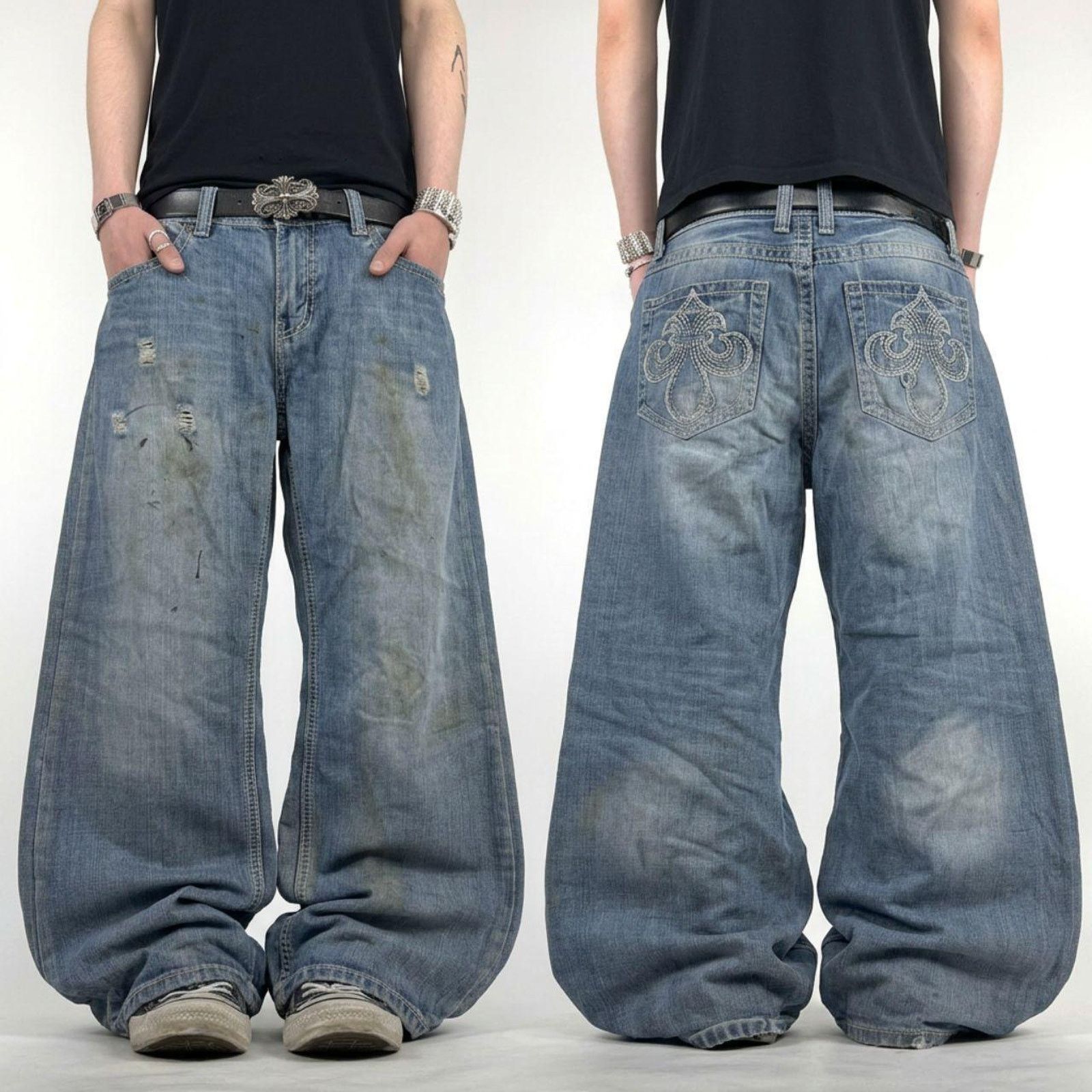 Vintage y2k faded stonewash archive baggy skater rare jeans