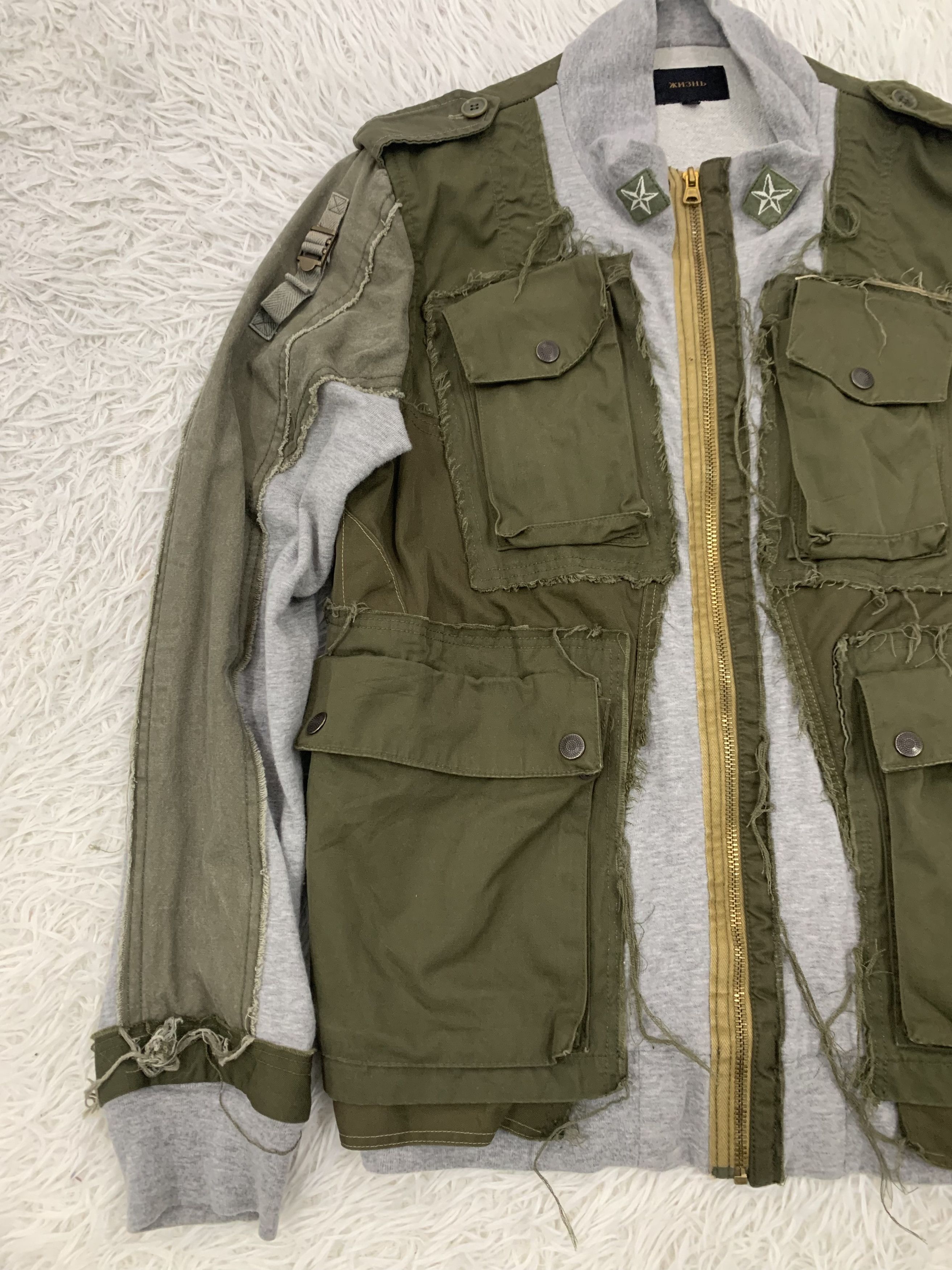 Japanese Brand Gepaeck Reconstructed Military Army Green Sweater Jacket Size US L / EU 52-54 / 3 - 7 Thumbnail