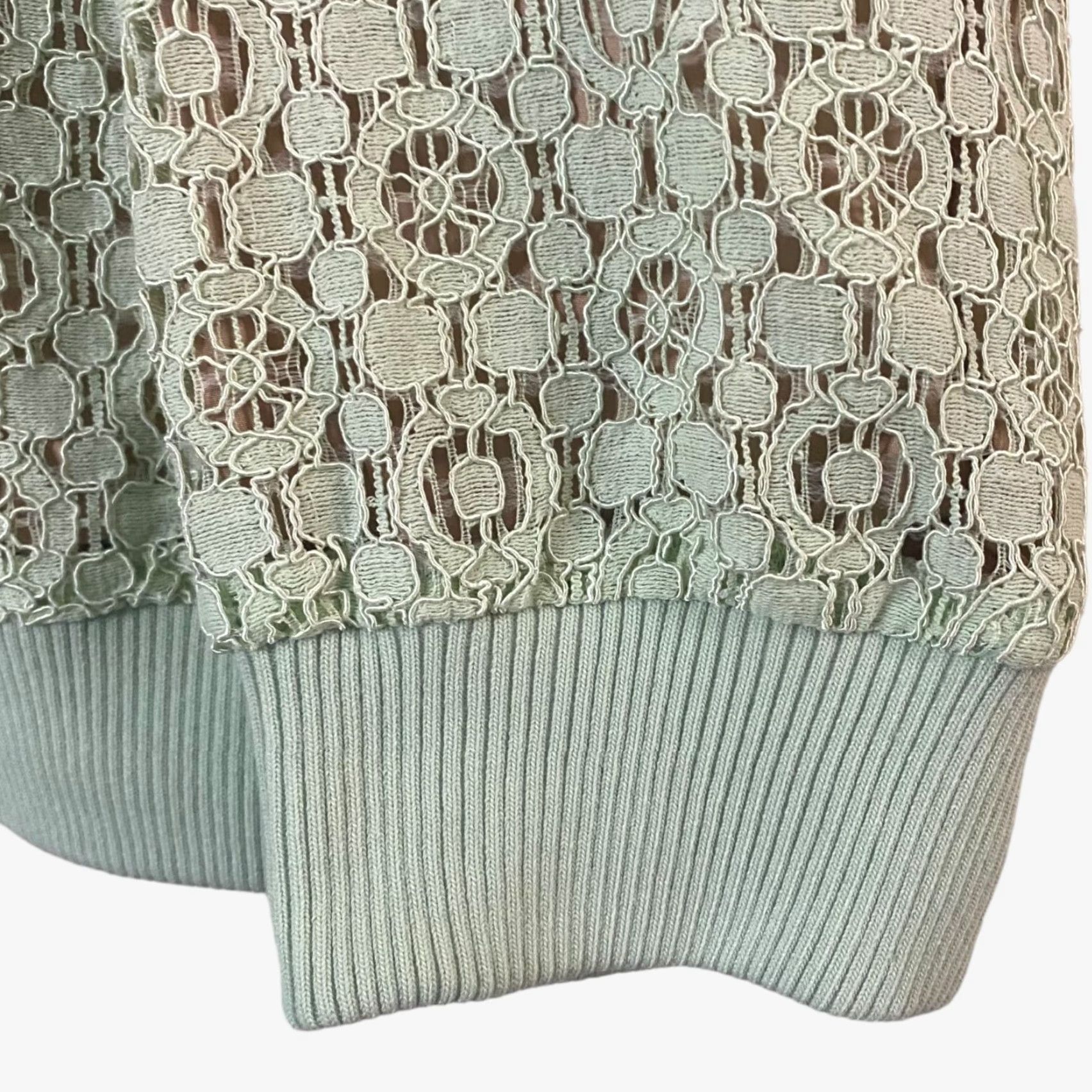Victoria Beckham Victoria Beckham Mint Green Lace Bomber Jacket Women's 2XL Full Zip Short Sleeve Casual Fashion Size XXL / US 16-18 / IT 52-54 - 7 Thumbnail