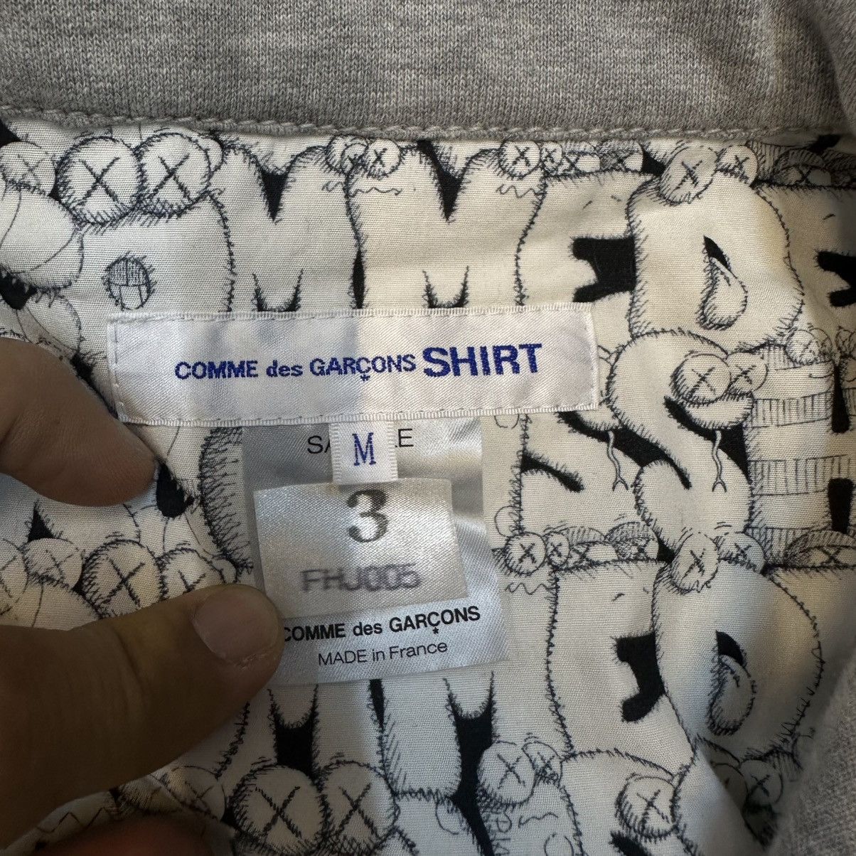 Comme des Garcons × Kaws COMME DES GARÇONS SHIRT X KAWS BLAZER GREY LOGO ( ‼️SAMPLE‼️ ) Size 38L - 4 Thumbnail