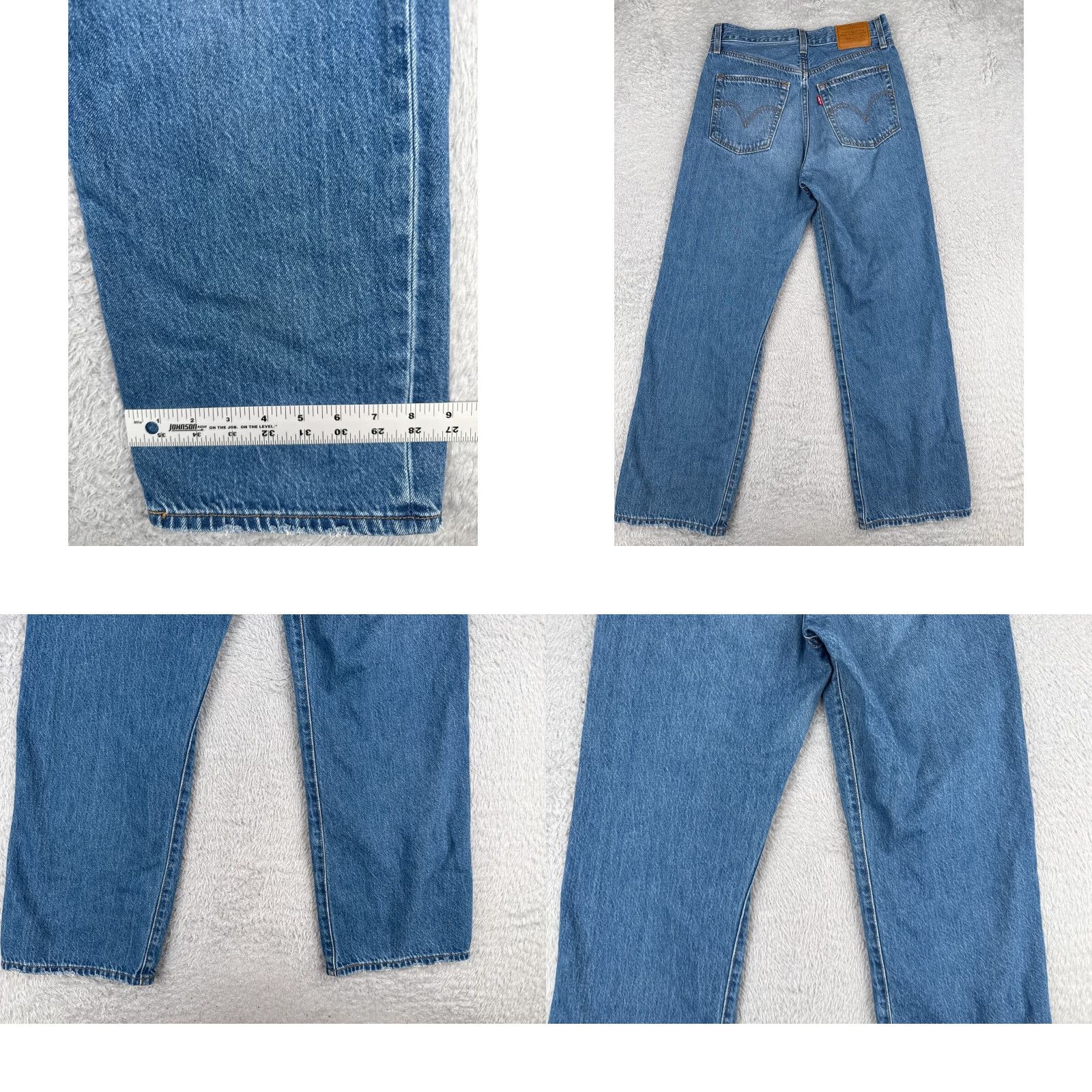Levi's Levis Premium Jeans Women 28 Blue Big E Ribcage Straight Ankle Cotton 28x27 Size 28" / US 6 / IT 42 - 10 Thumbnail