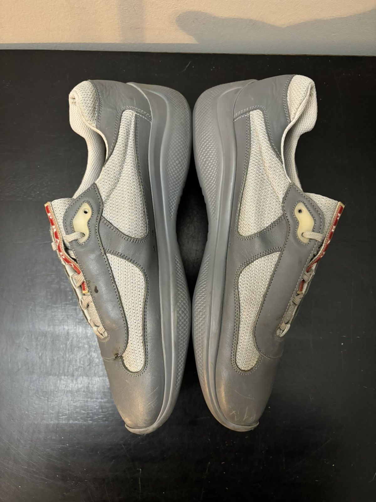 Prada Prada America’s Cup Retro Leather Sneakers Grey Size US 8.5 / EU 41-42 - 3 Thumbnail