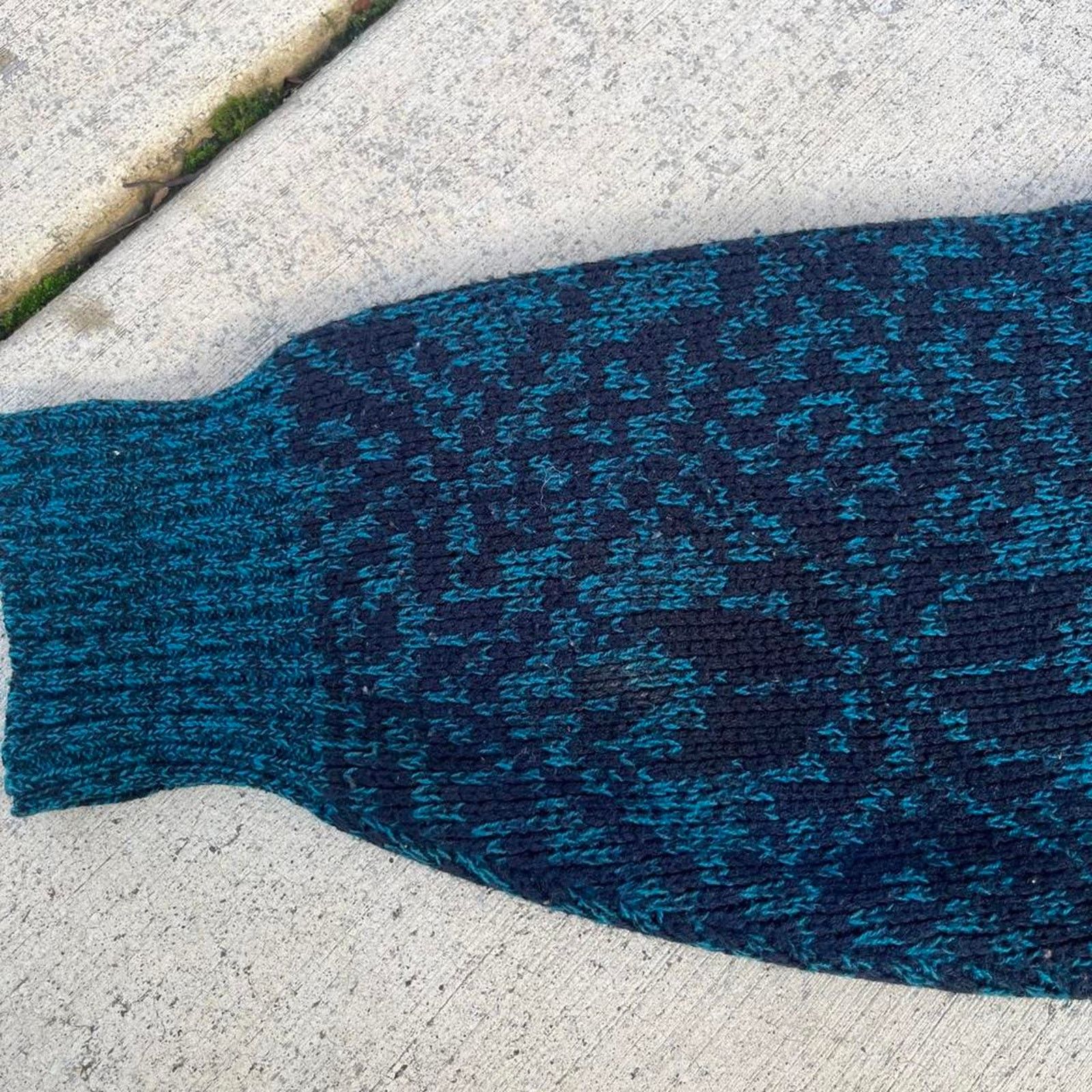 Other Monochromatic Snowflake Geometric Motif Blue, Teal Sweater Size M / US 6-8 / IT 42-44 - 4 Thumbnail