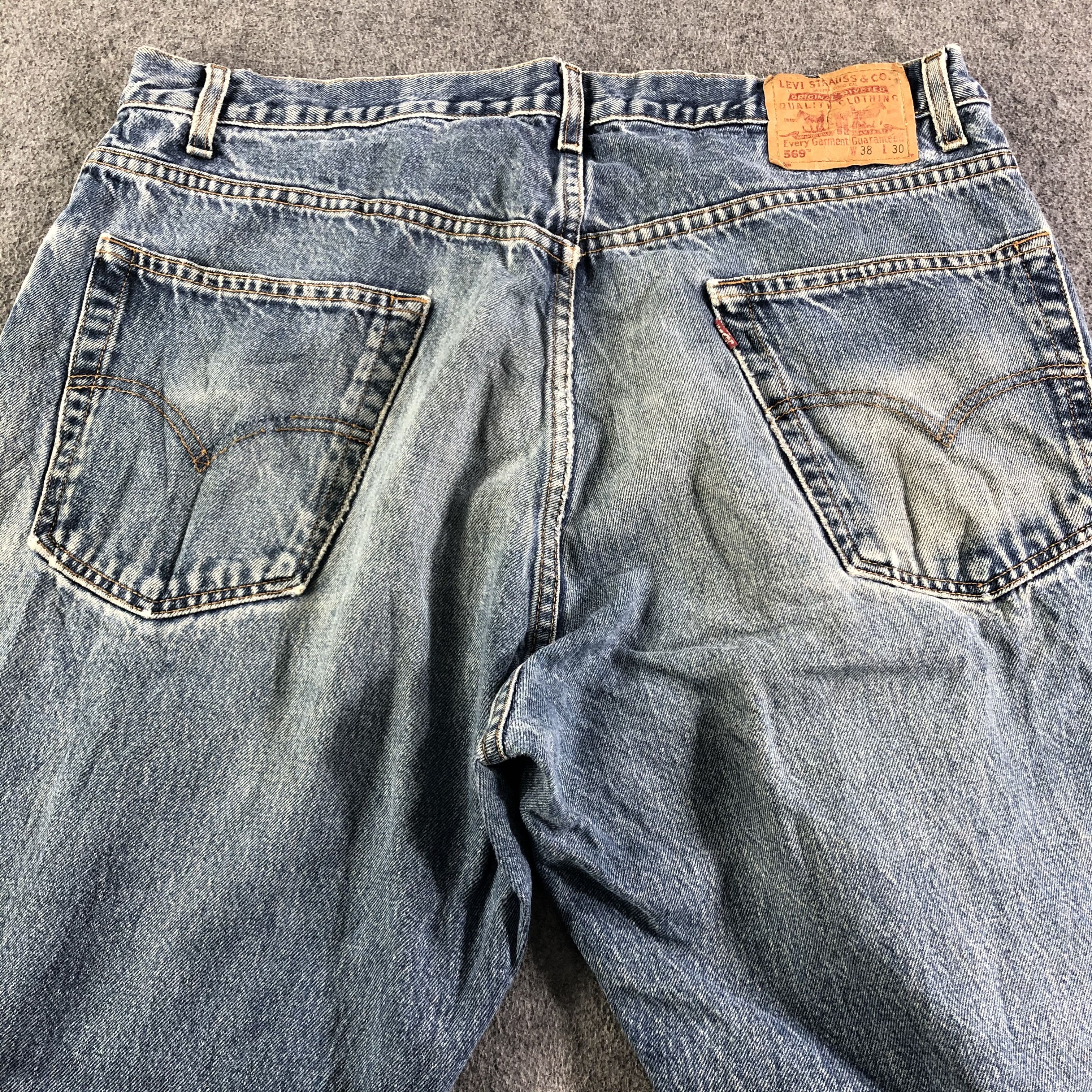 Levi's 90s Vintage Blue Wash Levis 569 Jeans-J3076 Size US 39 - 4 Thumbnail