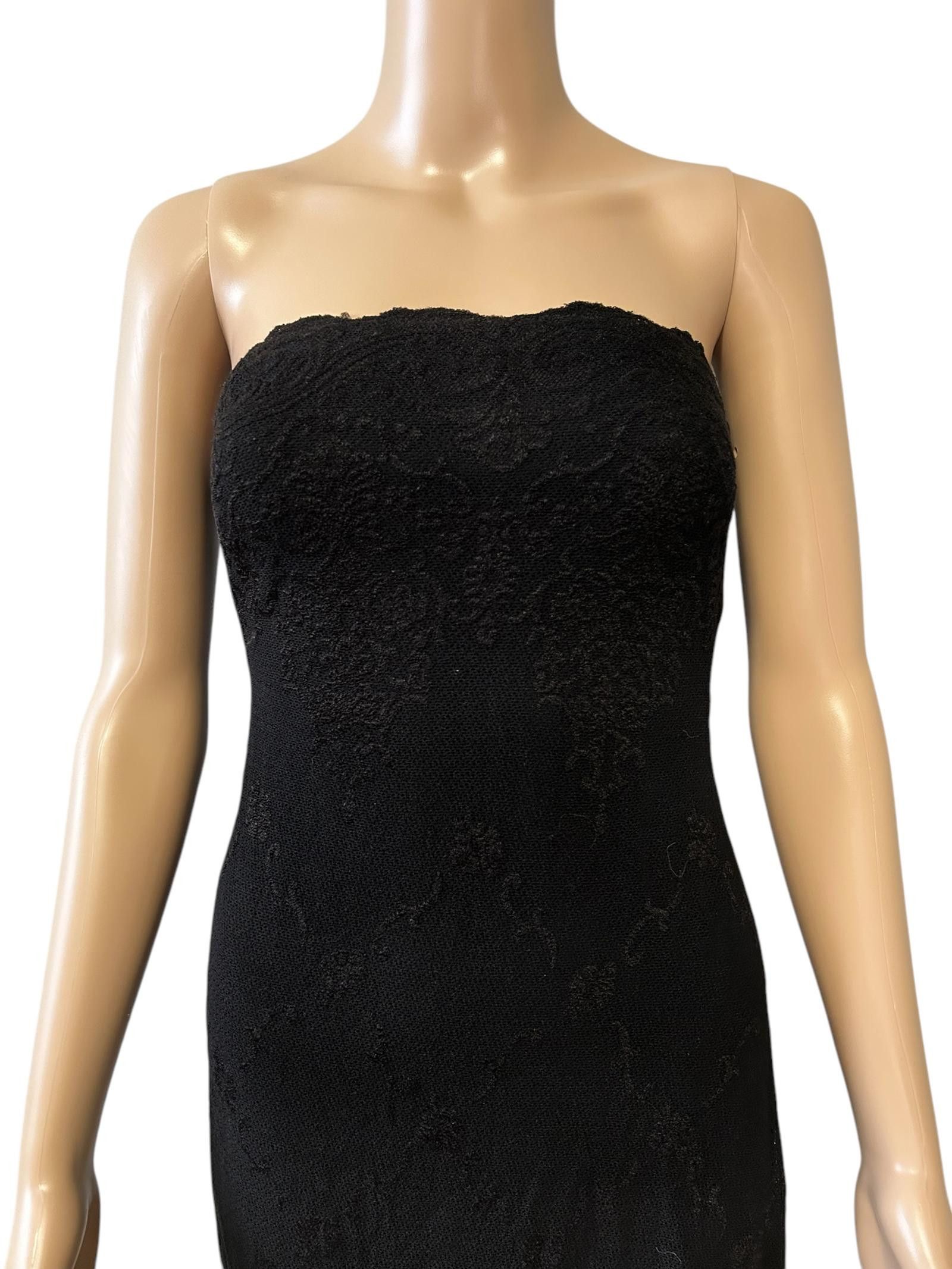 Designer Elegant Strapless Black Lace Dress Size XS / US 0-2 / IT 36-38 - 3 Thumbnail