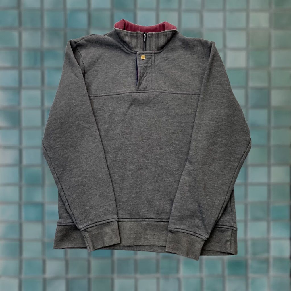 Orvis Orvis Sweatshirt Mens Medium Gray Cotton Mock Neck Quarter Zip Hiking Fishing Size US M / EU 48-50 / 2 - 1 Thumbnail