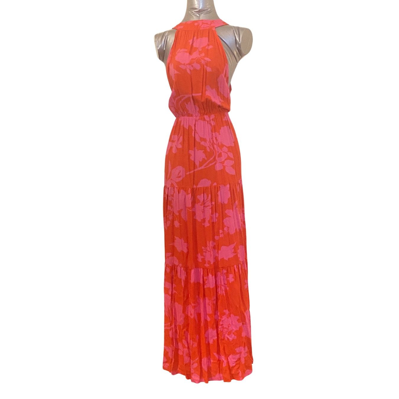Shein Tropical Floral Halter Maxi Dress Size L / US 10 / IT 46 - 1 Thumbnail