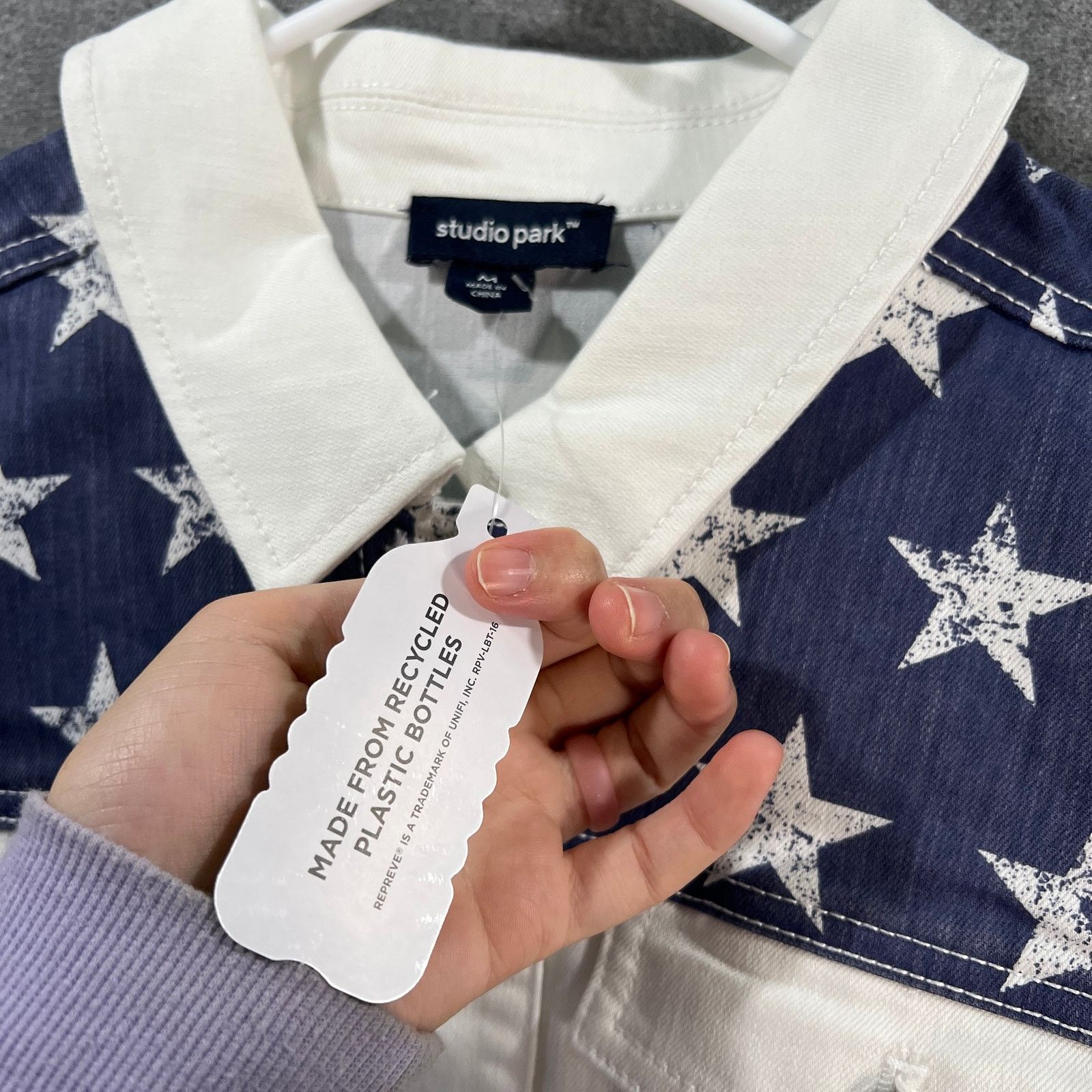 Other Studio Park x Kerstin Lindquist White Denim Jacket Size M / US 6-8 / IT 42-44 - 5 Thumbnail