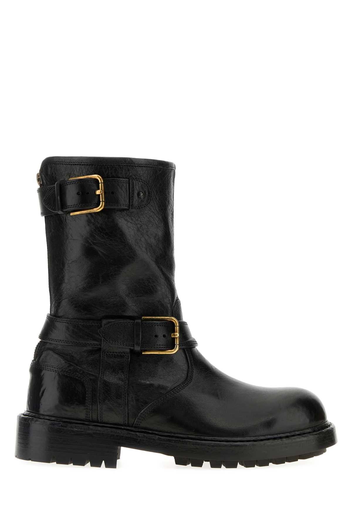 Dolce & Gabbana Black Leather Bernini Boots Size US 8 / EU 41 - 1 Thumbnail
