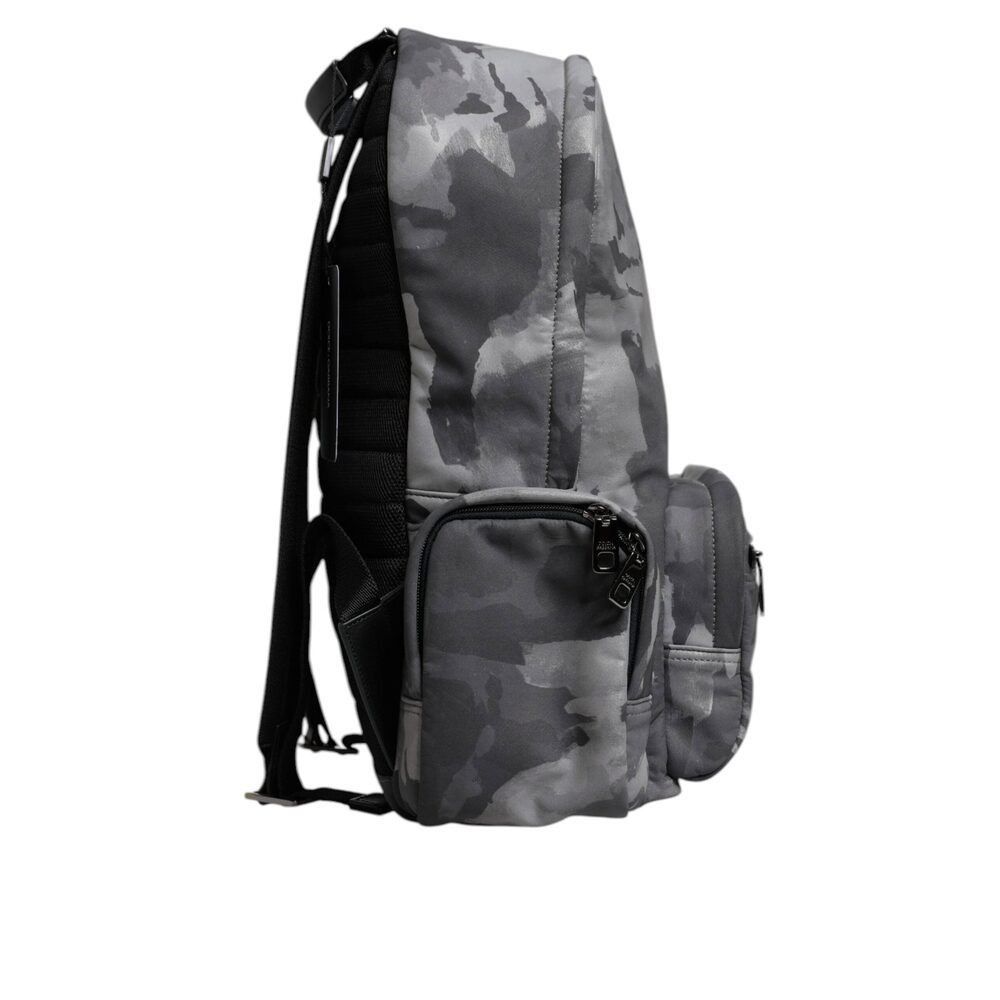 Dolce & Gabbana Dolce & Gabbana Gray Cotton Camouflage Logo Plaque Backpack Size ONE SIZE - 4 Thumbnail
