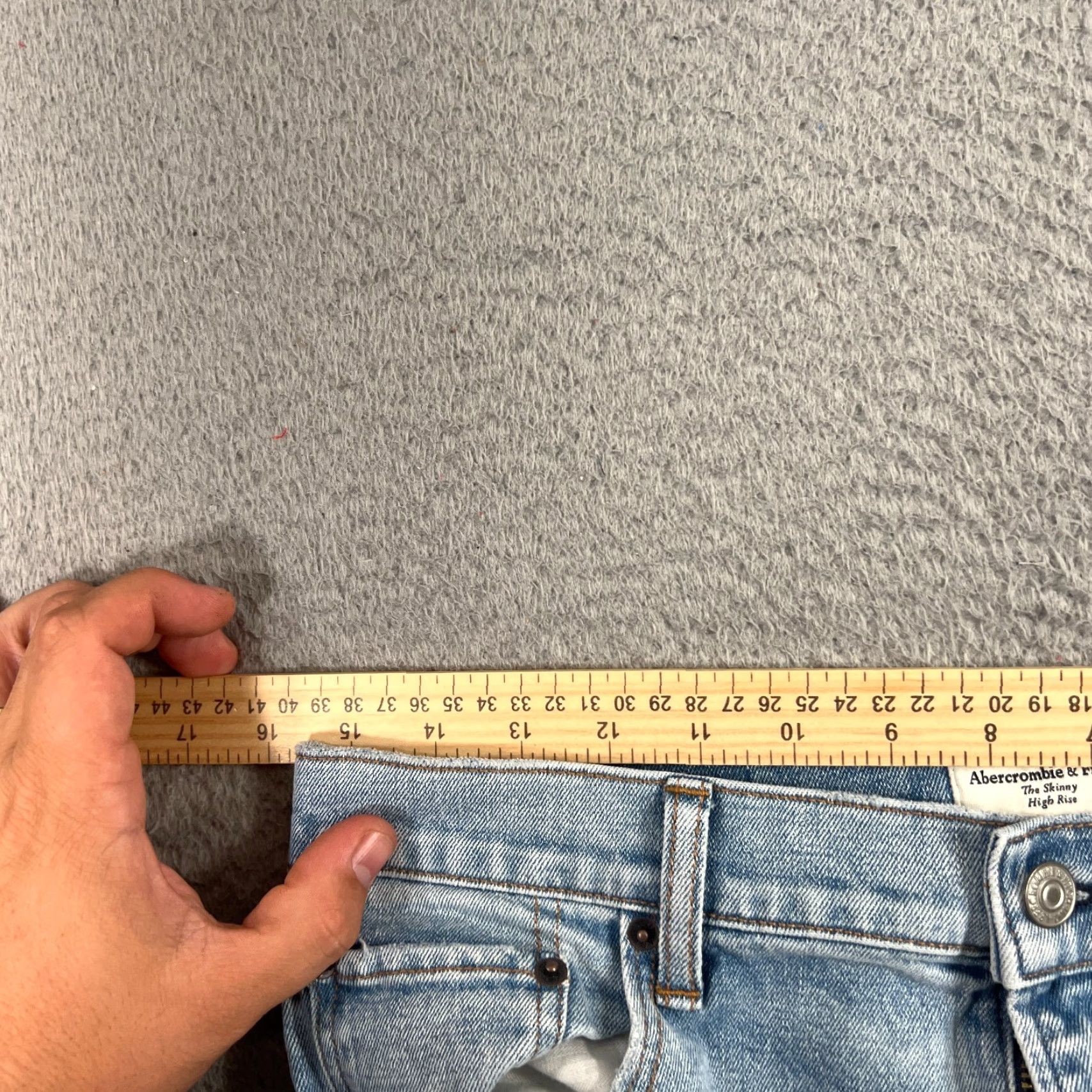Abercrombie & Fitch VINTAGE Abercrombie & Fitch Women's Skinny Jeans Size 10 High Rise Light Wash Denim Fall Spring Summer Size 32" / US 10 / IT 46 - 7 Thumbnail