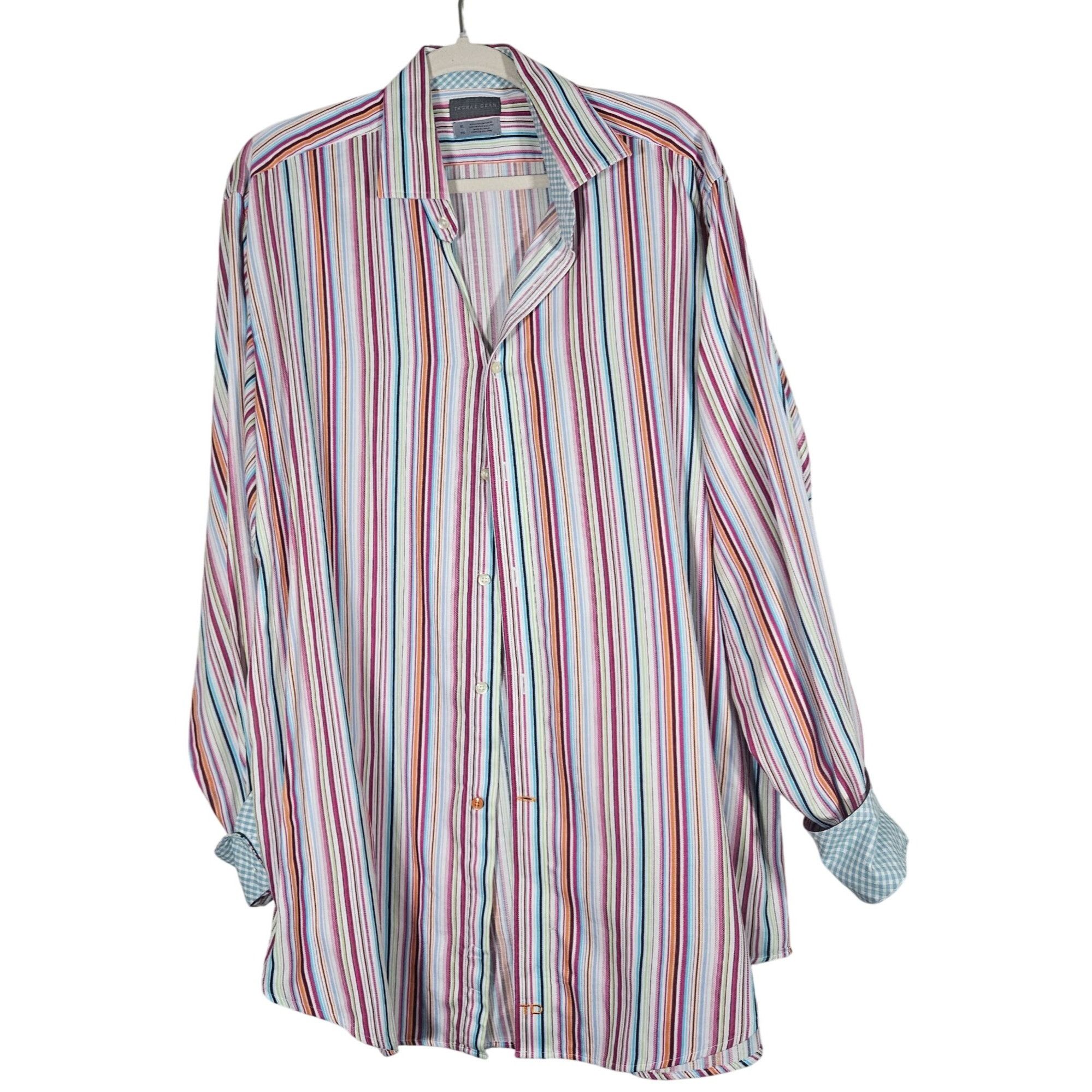 Thomas Dean Thomas Dean Men’s Striped Dress Shirt XL – Courtcore Grandpa Size US XL / EU 56 / 4 - 2 Thumbnail