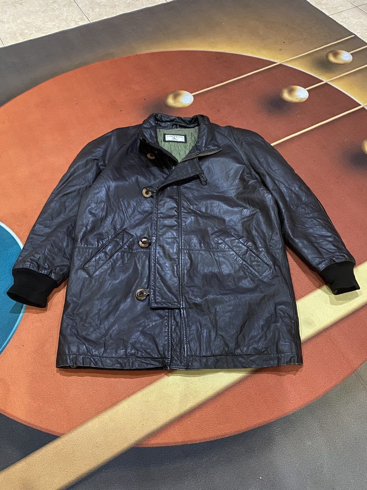 Valentino Vintage Valentino Uomo Black Leather Coat – Quilted Liner Size US L / EU 52-54 / 3 - 13 Thumbnail
