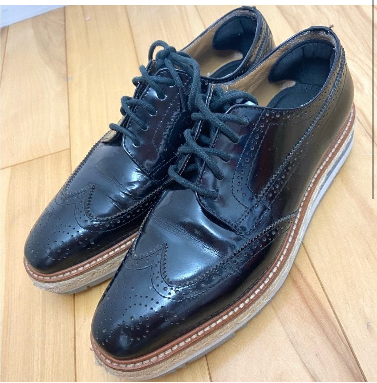 Prada PRADA classic patented leather espadrille lace up shoes 6.5 Size US 6.5 / IT 36.5 - 2 Thumbnail