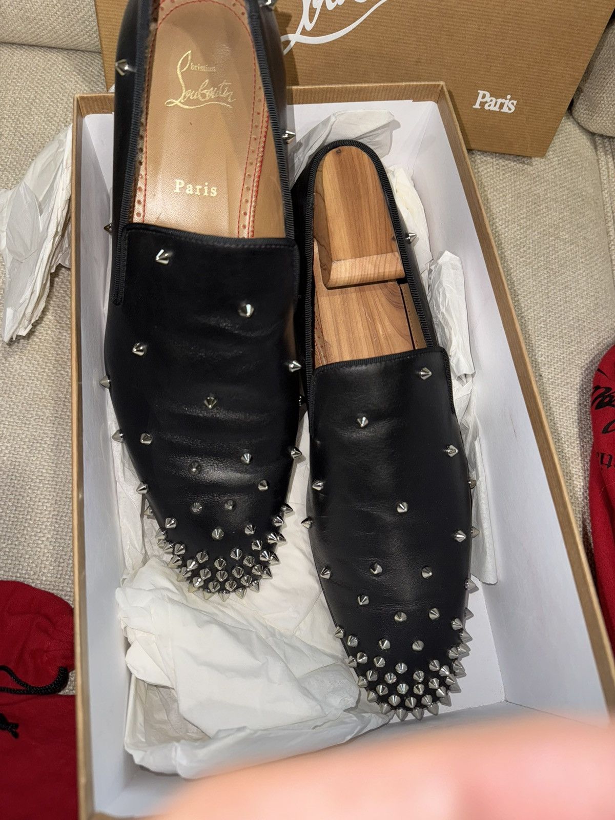 Christian Louboutin × Designer Christian Louboutin Degra Veau Velours Black Calfskin Size US 10 / EU 43 - 3 Thumbnail