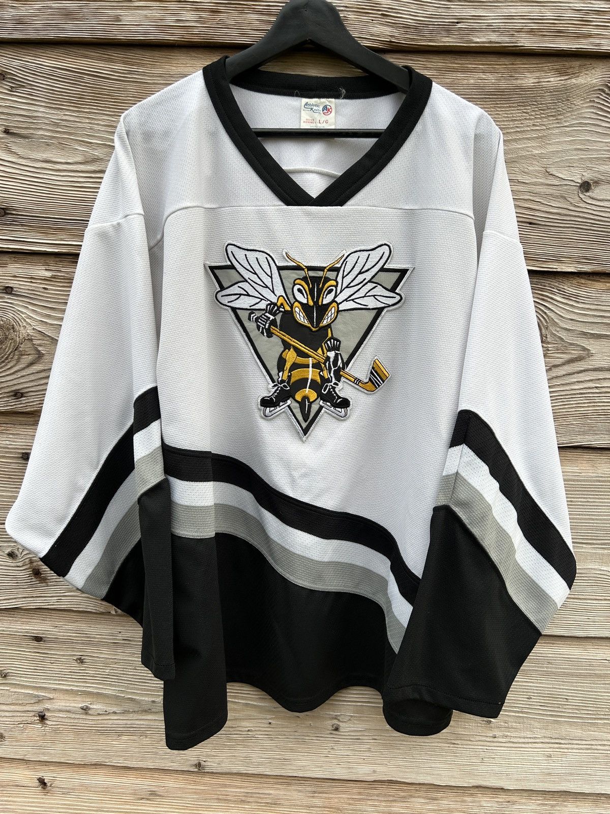 NHL 90s Vintage Athletic Knit Killer Bee Nhl Hockey Jersey Size US L / EU 52-54 / 3 - 1 Thumbnail