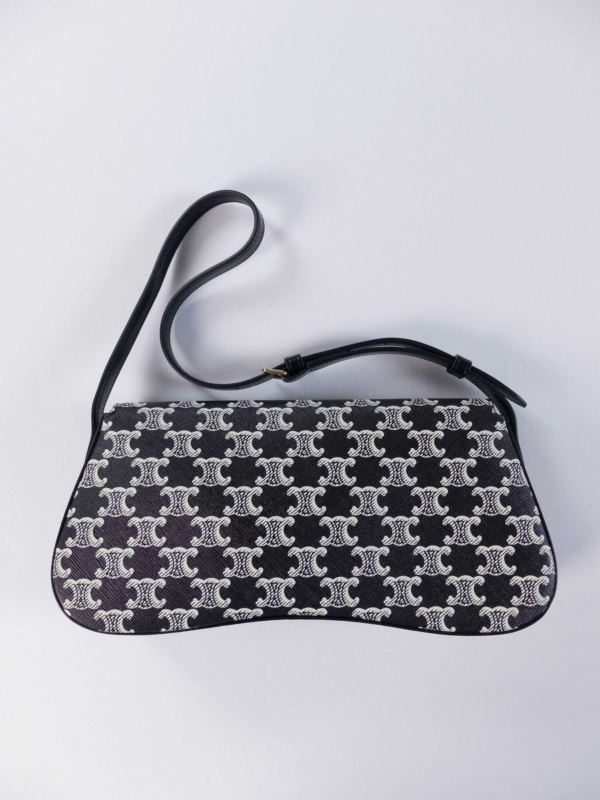 Celine CELINE Lola Triomphe medium black & white coated canvas bag Size ONE SIZE - 9 Thumbnail