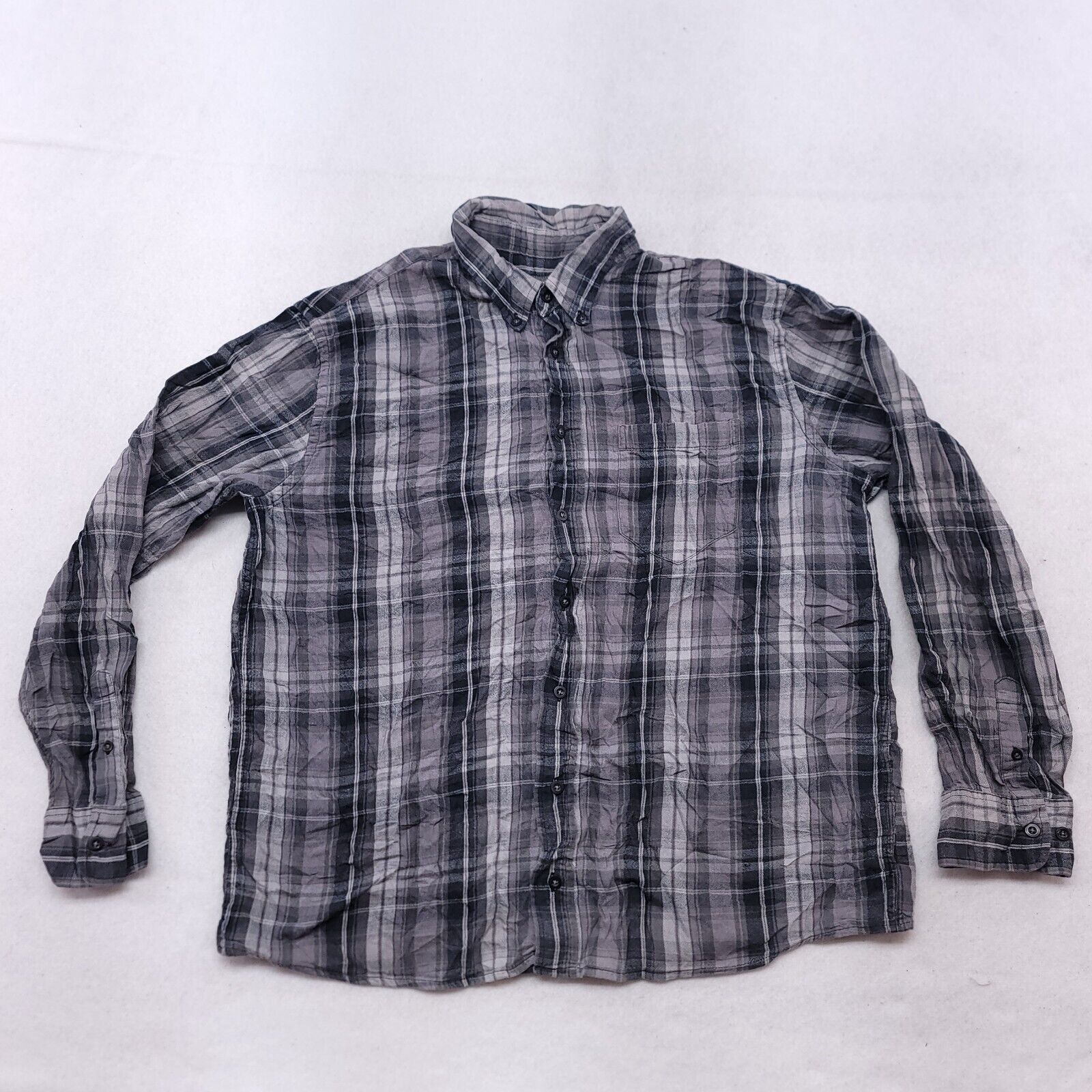 Merona Merona Madras Flannel Shirt Mens Size Extra Large XL Gray Size US XL / EU 56 / 4 - 2 Thumbnail