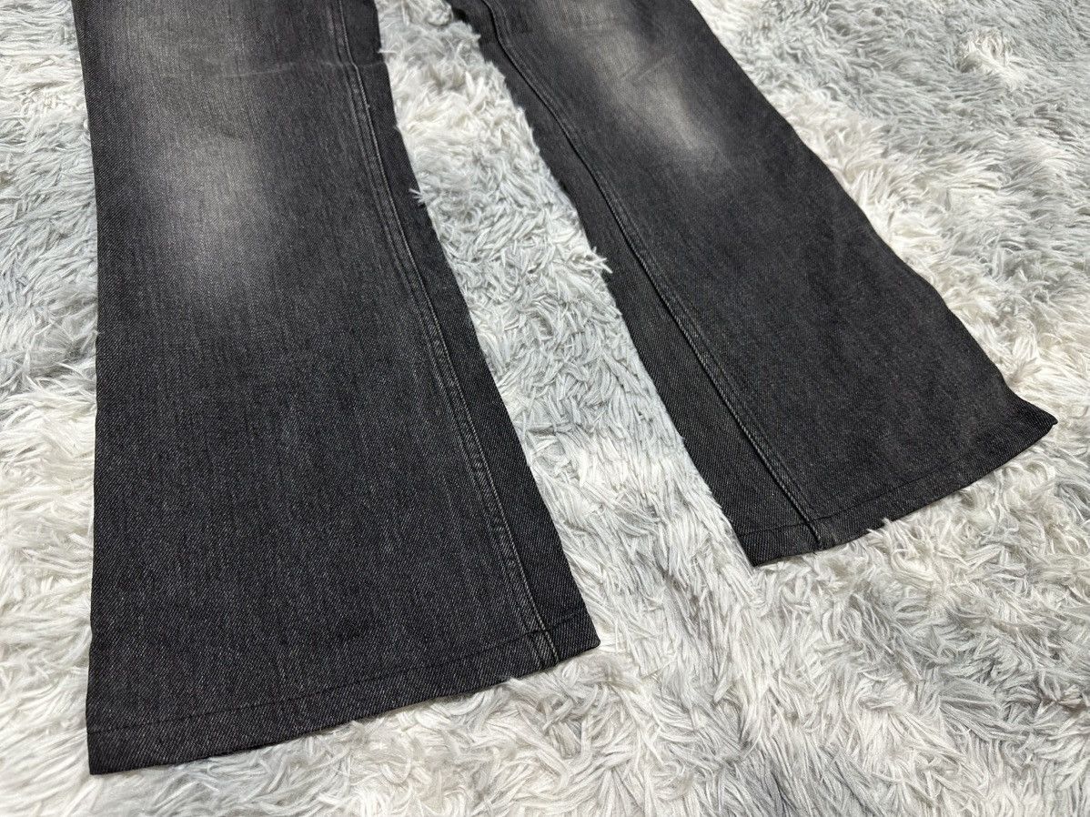 Shellac 🔥Sick Y2K Shellac Flared Black Denim Belted Goth Punk Size US 31 - 3 Thumbnail
