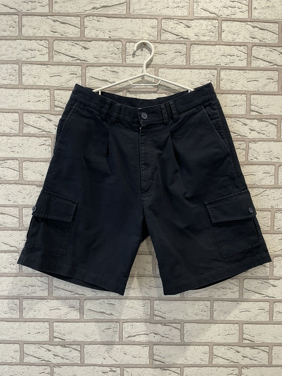 Yves Saint Laurent Yves Saint Laurent Vintage YSL Cargo Shorts Navy Blue Size US 30 / EU 46 - 1 Thumbnail