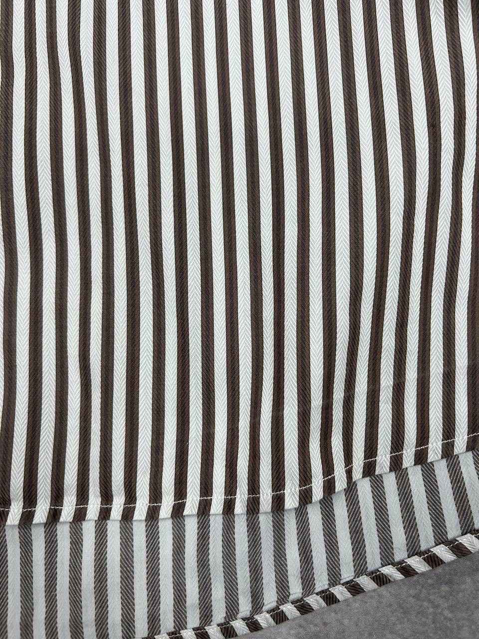 Z Zegna Ermenegildo Zegna Men Striped Shirt Brown White Size L Size US L / EU 52-54 / 3 - 2 Thumbnail