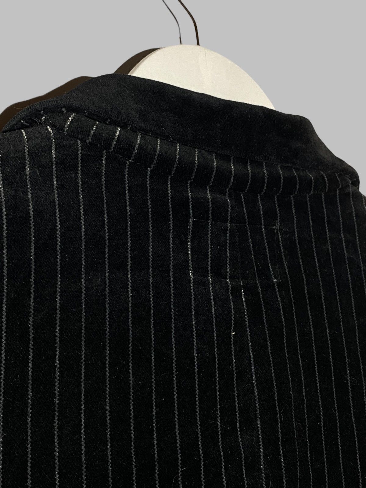 Armani Vintage 90s Armani Jeans Velour Striped Black Women’s Blazer Size M / US 6-8 / IT 42-44 - 22 Thumbnail