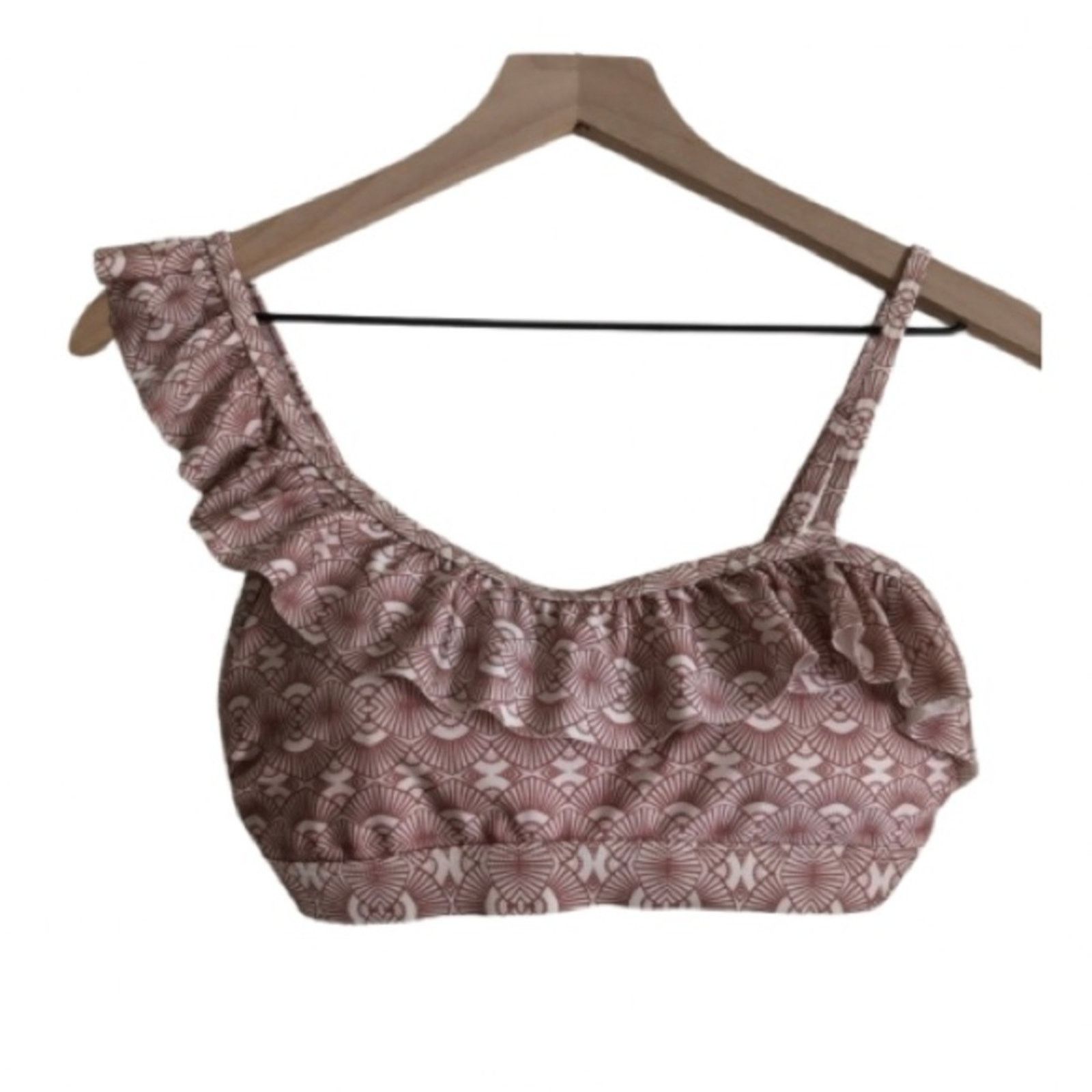 Other Pretty Me Swimwear Asymmetrical Shoulder Ruffle Bikini Top Size ONE SIZE - 1 Thumbnail
